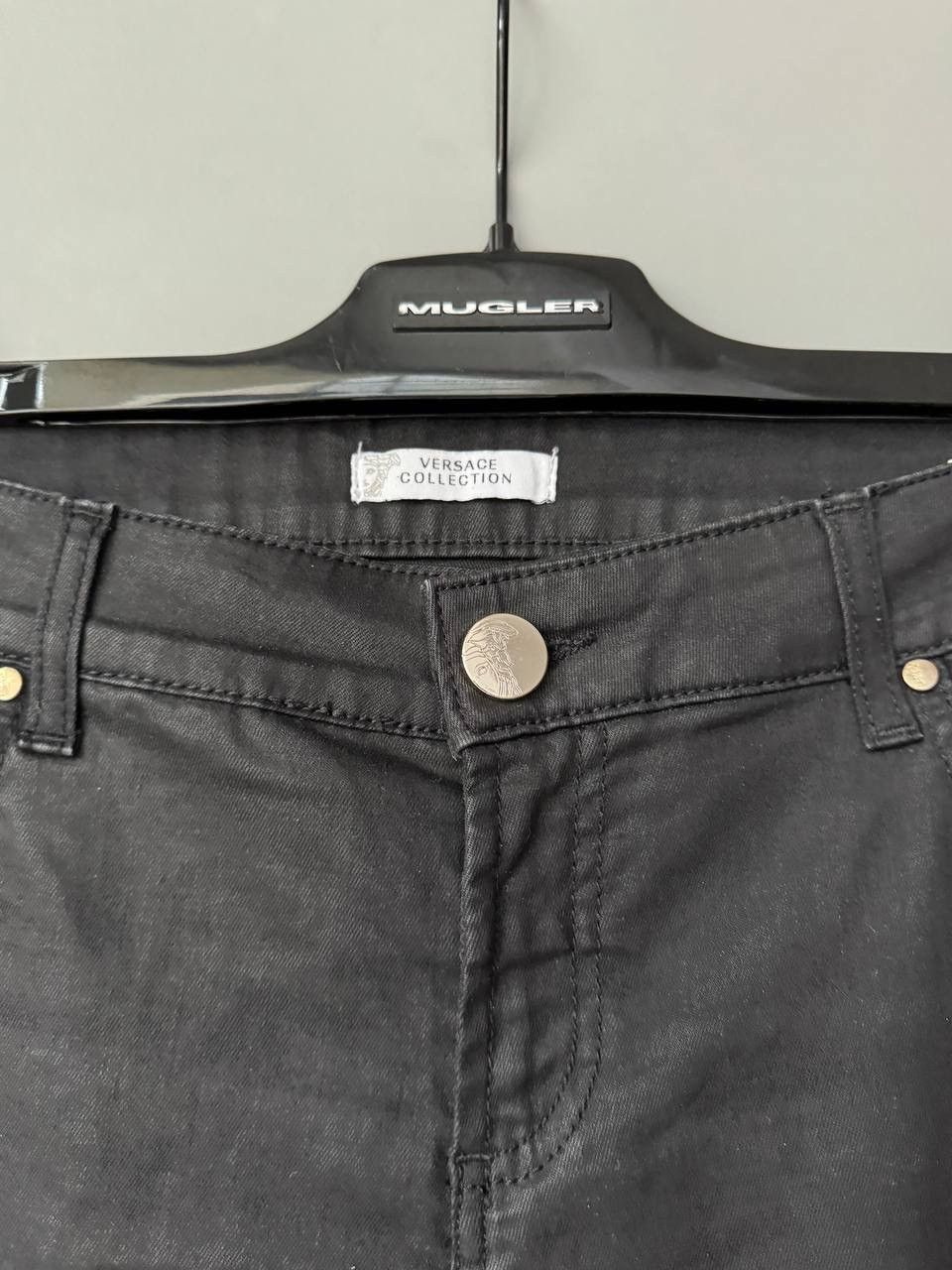 Versace × Vintage Vintage Y2k Versace Logo Medusa Denim Blue Jeans Wide leg Size 31" - 3 Thumbnail