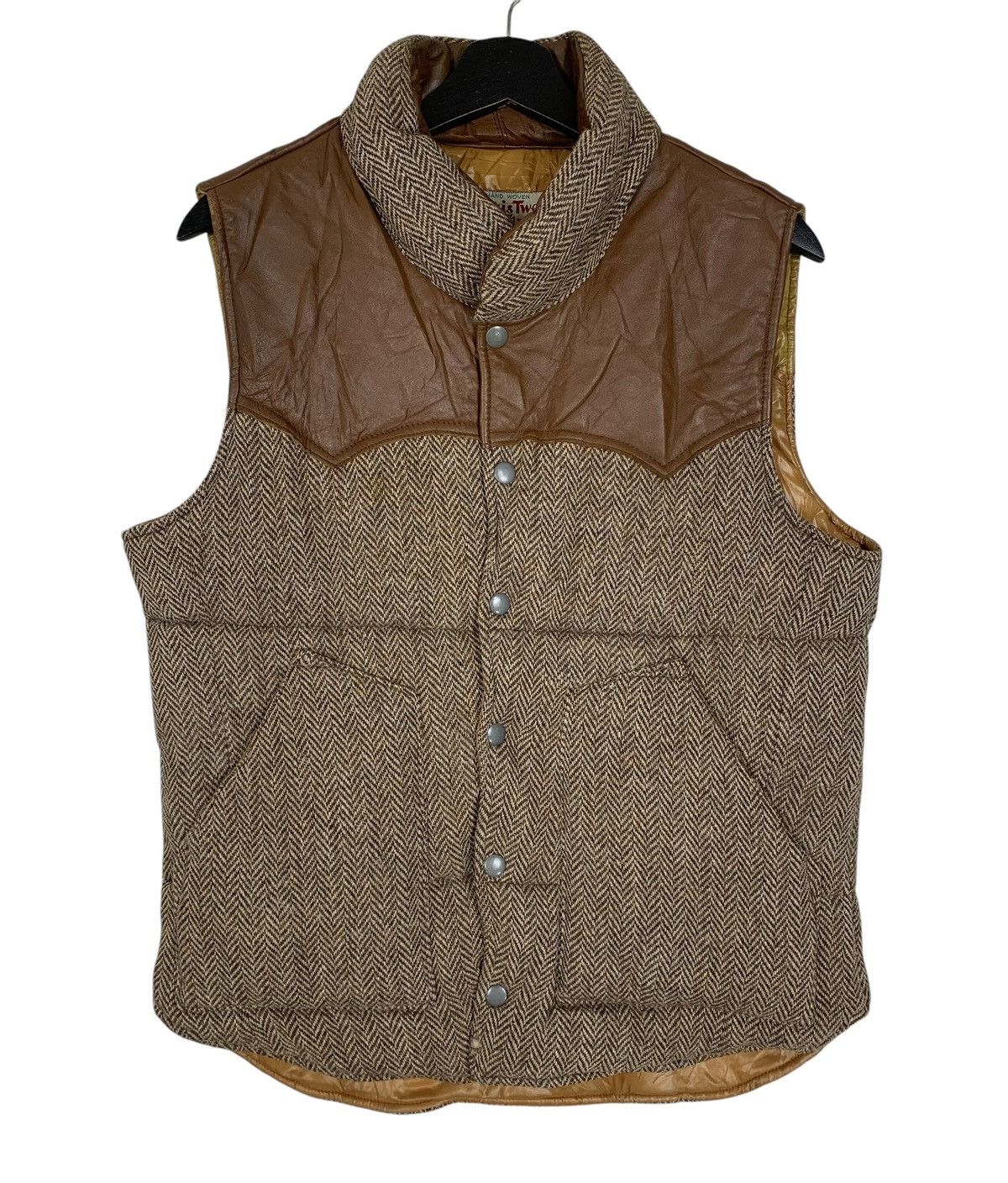 Designer × Harris Tweed Vintage Harris Tweed Designer Luxury Herringbone Vest Size US M / EU 48-50 / 2 - 1 Thumbnail