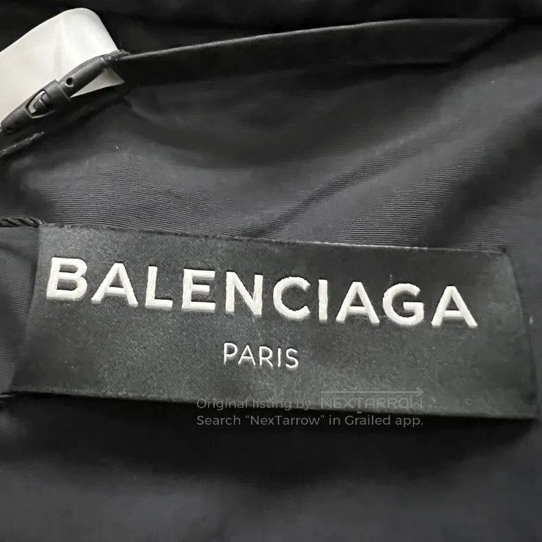 Balenciaga Patchwork Contrasting Label Hooded Jacket