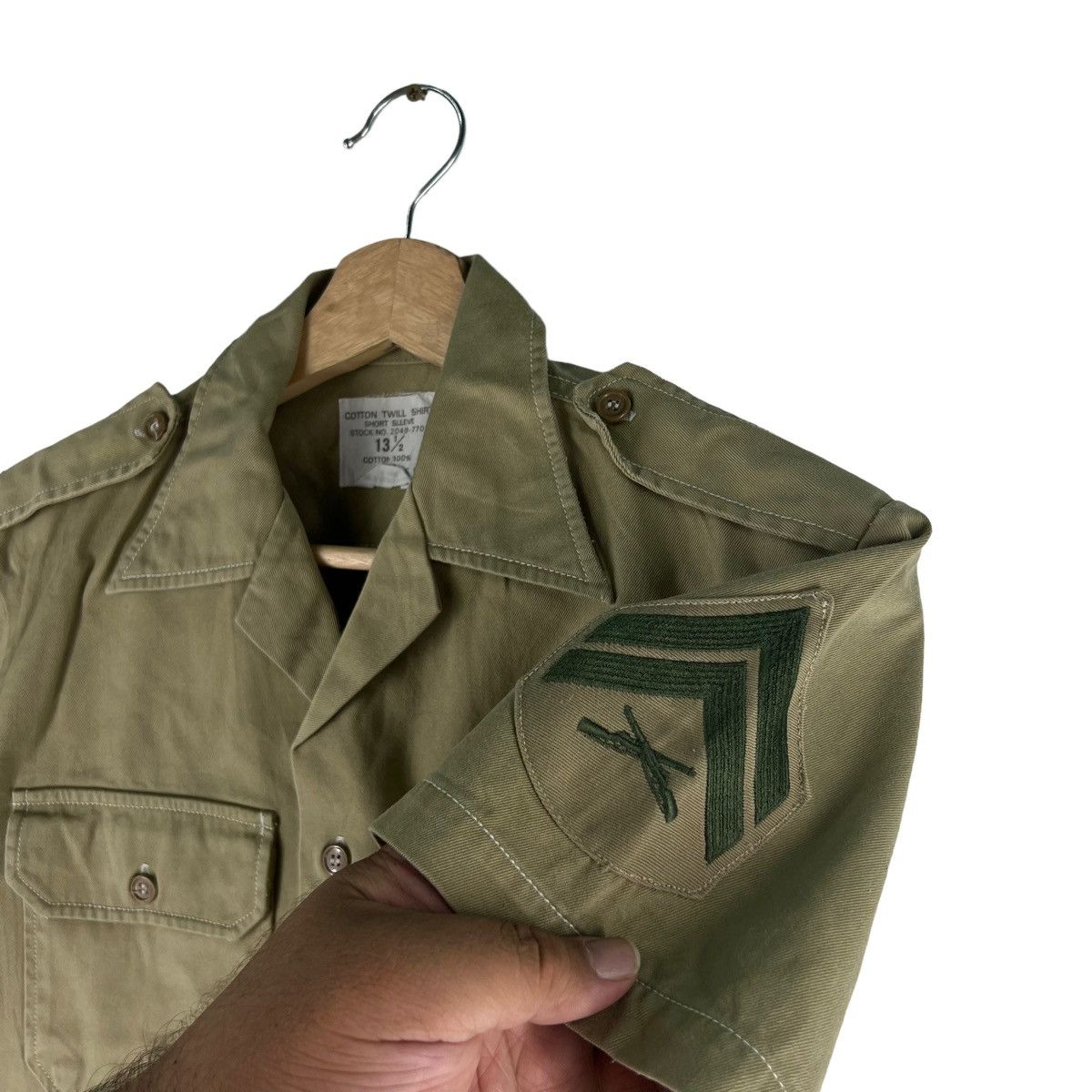 Vintage 🔥VTG COTTON TWILL SHIRT USN MILITARY SHIRT WORKER Size US S / EU 44-46 / 1 - 6 Thumbnail