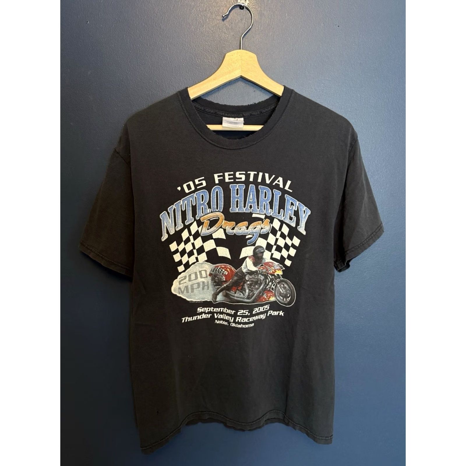 Harley Davidson Harley-Davidson T-Shirt Black Medium Y2K Nitro Drag Motorcycle Racing Tee Shirt Men M Size US M / EU 48-50 / 2 - 3 Thumbnail