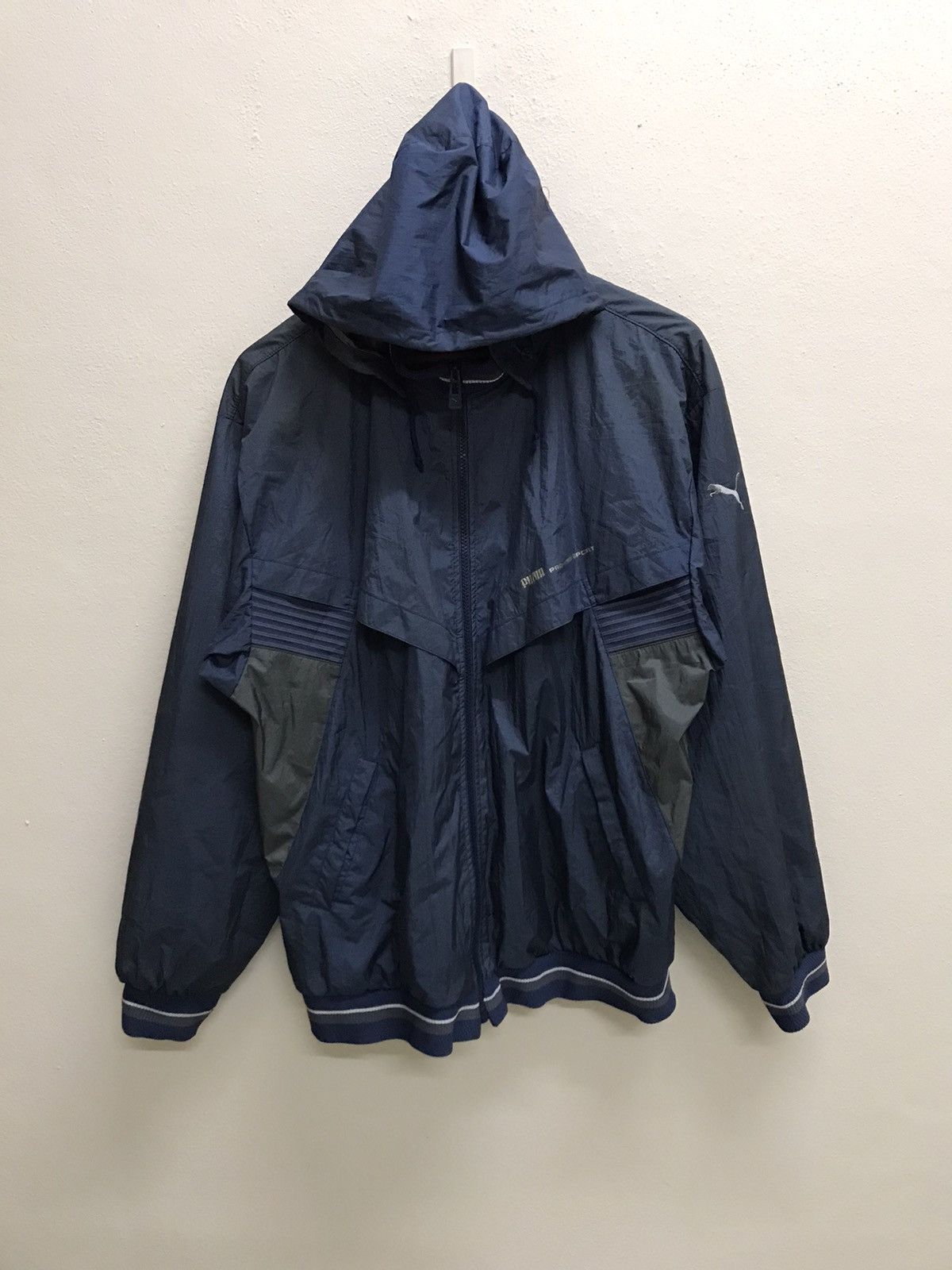 Puma × Vintage Vintage Puma Pro-Tech Sport Windbreaker Jacket Hoodie Size US L / EU 52-54 / 3 - 3 Thumbnail