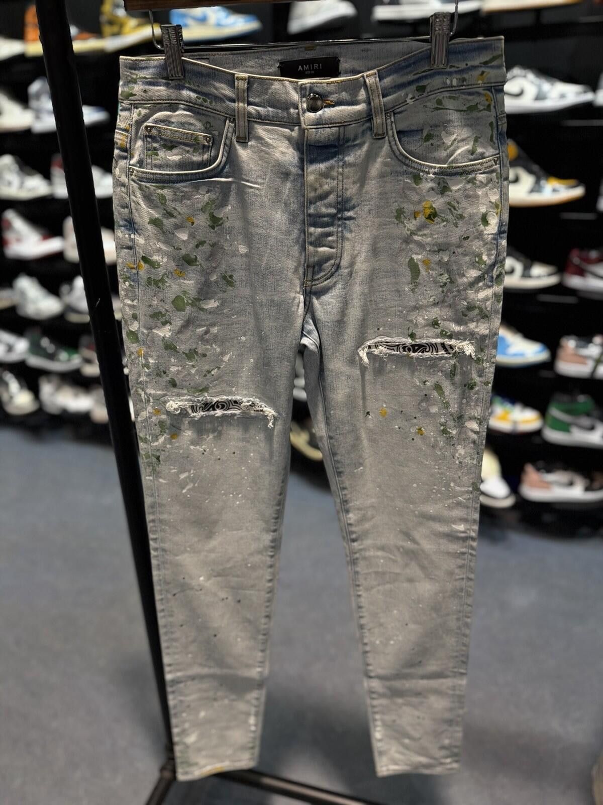 Amiri Size 32 - Amiri Blue Pants Paint Bandanna Jeans Size US 32 / EU 48 - 6 Thumbnail