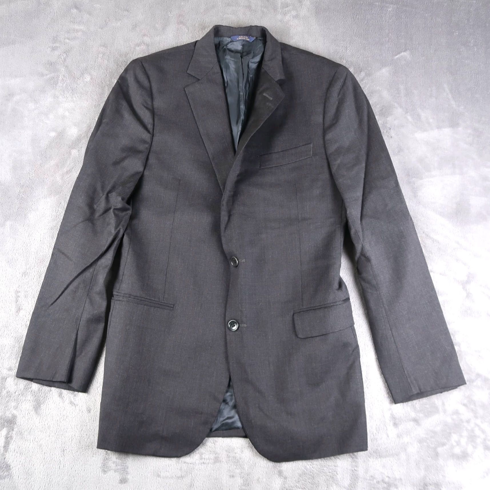 Brooks Brothers Brooks Brothers 1818 Fitzgerald Blazer Jacket Single-Breasted Two-Button Notch Gray Wool 40L Mens USA Size 40R - 2 Thumbnail