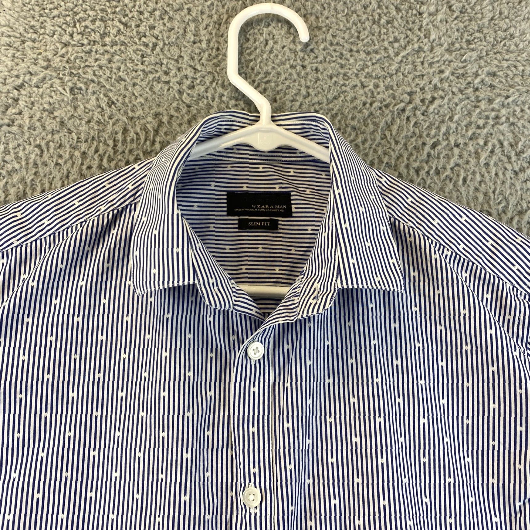 Zara Zara Man Dress Shirt Mens M Slim Blue Button-Up Top Long Sleeve 75-50 Size US M / EU 48-50 / 2 - 3 Thumbnail