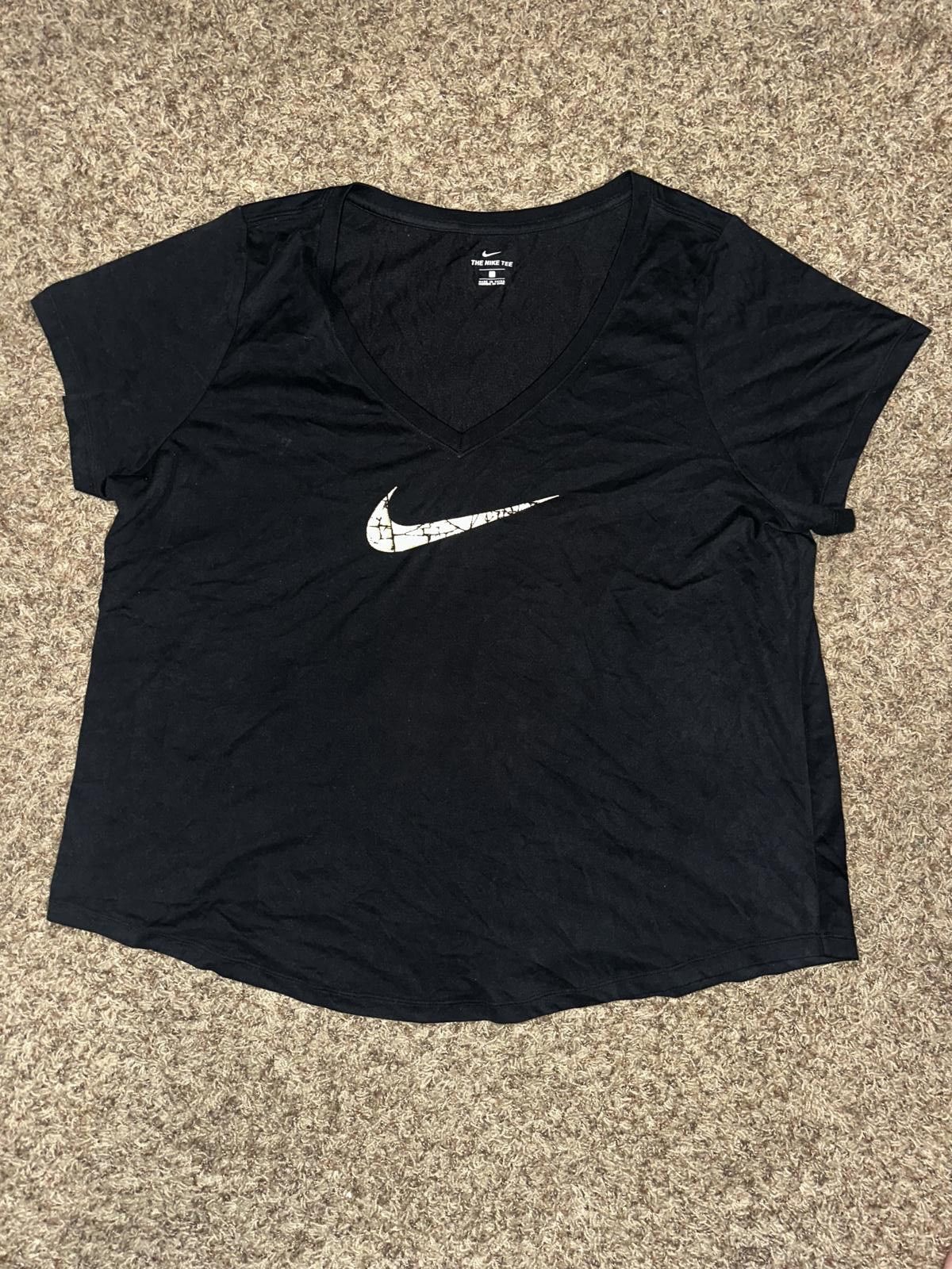 Nike Nike Women’s Dri-FIT Cracked Swoosh Black Tee Sample Size XXL / US 16-18 / IT 52-54 - 1 Thumbnail