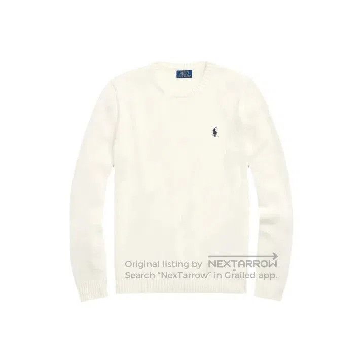 Polo Ralph Lauren Polo Ralph Lauren Men's Washed White Embroidered Knit Sweat Size US XL / EU 56 / 4 - 1 Thumbnail
