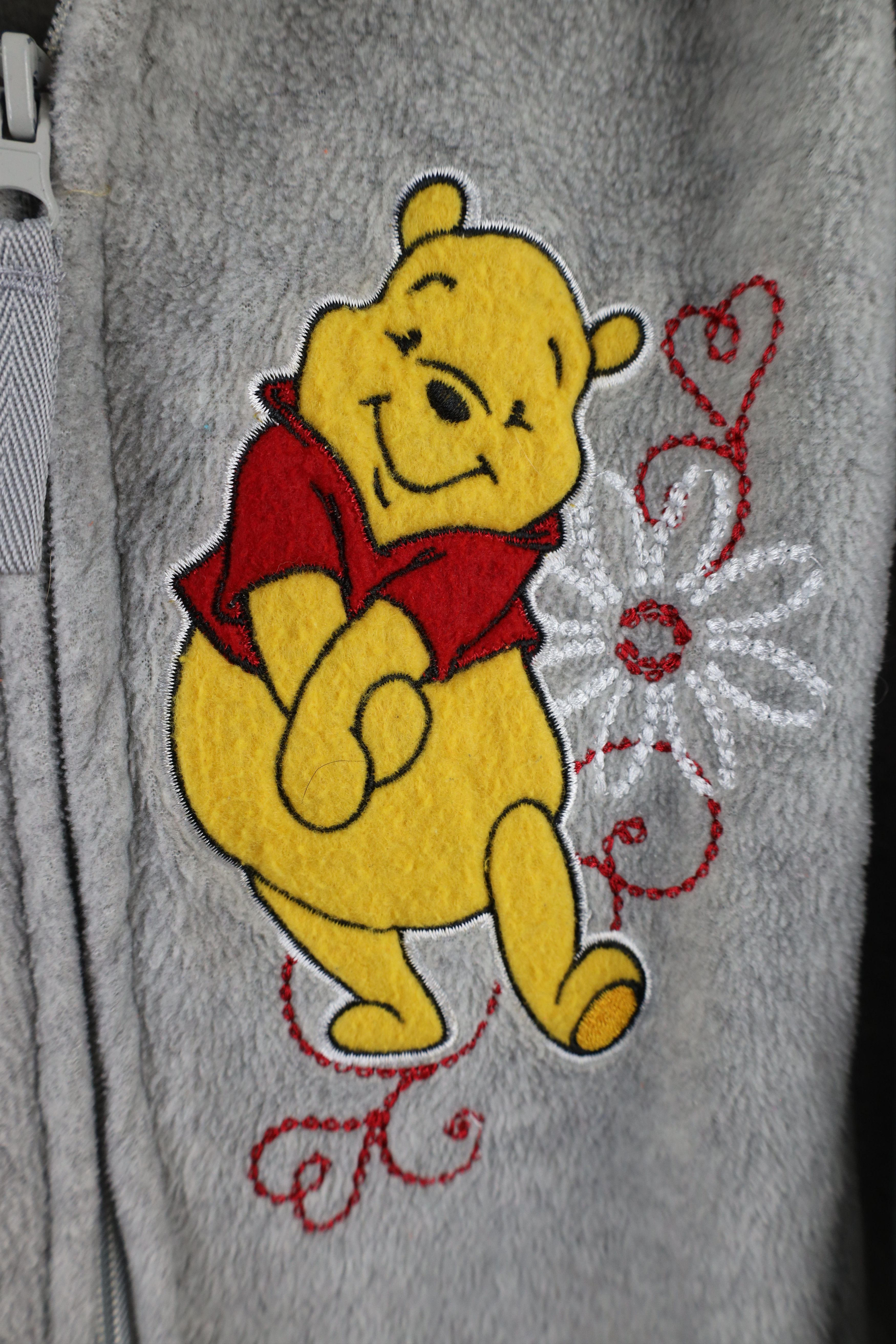 Disney × Vintage Vintage 90s Disney Winnie the Pooh Fleece Half Zip Hoodie Size M / US 6-8 / IT 42-44 - 4 Thumbnail