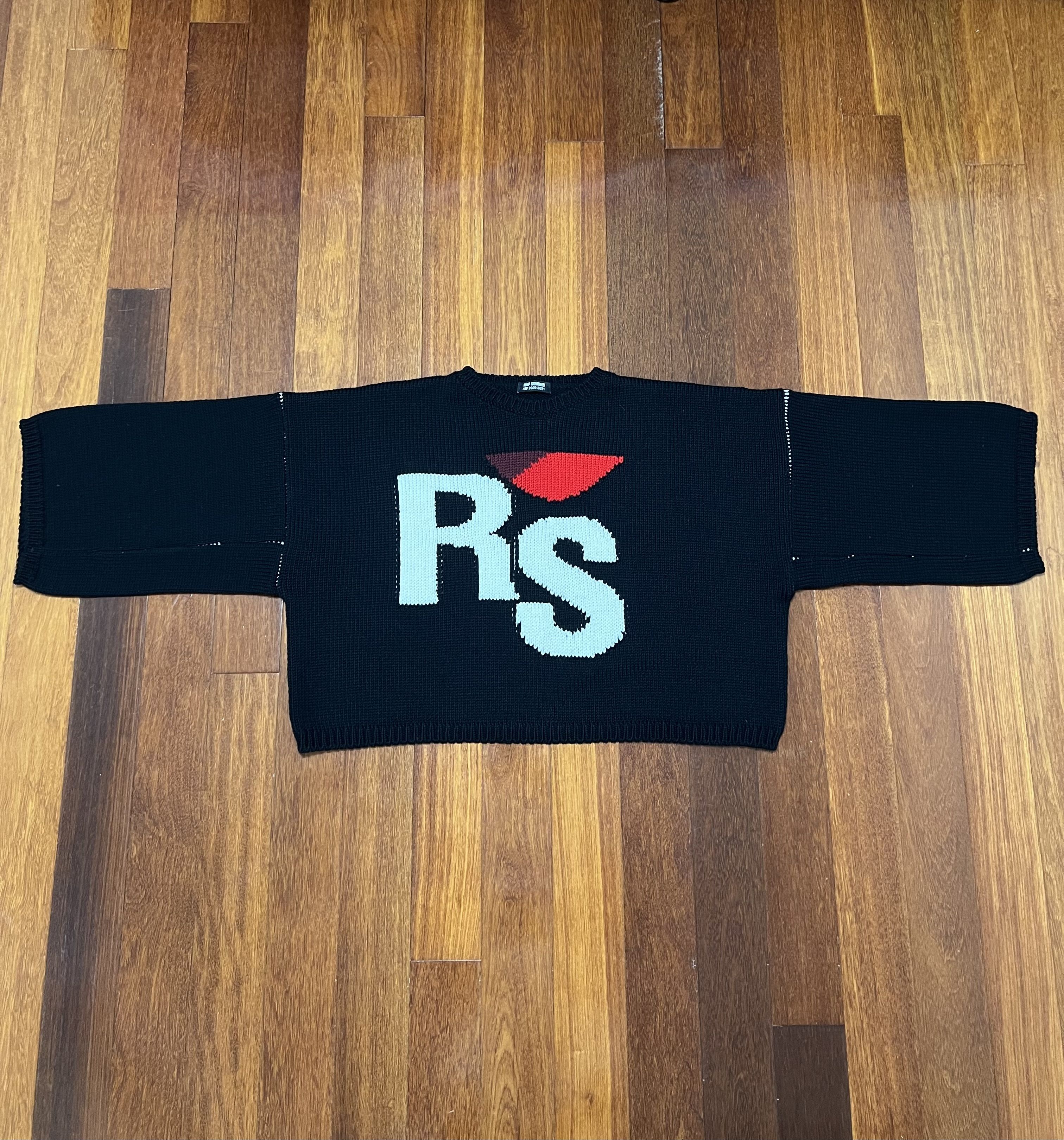 Raf Simons 💚 Raf Simons RS Cropped Wool Sweater Black Medium Size US M / EU 48-50 / 2 - 2 Thumbnail