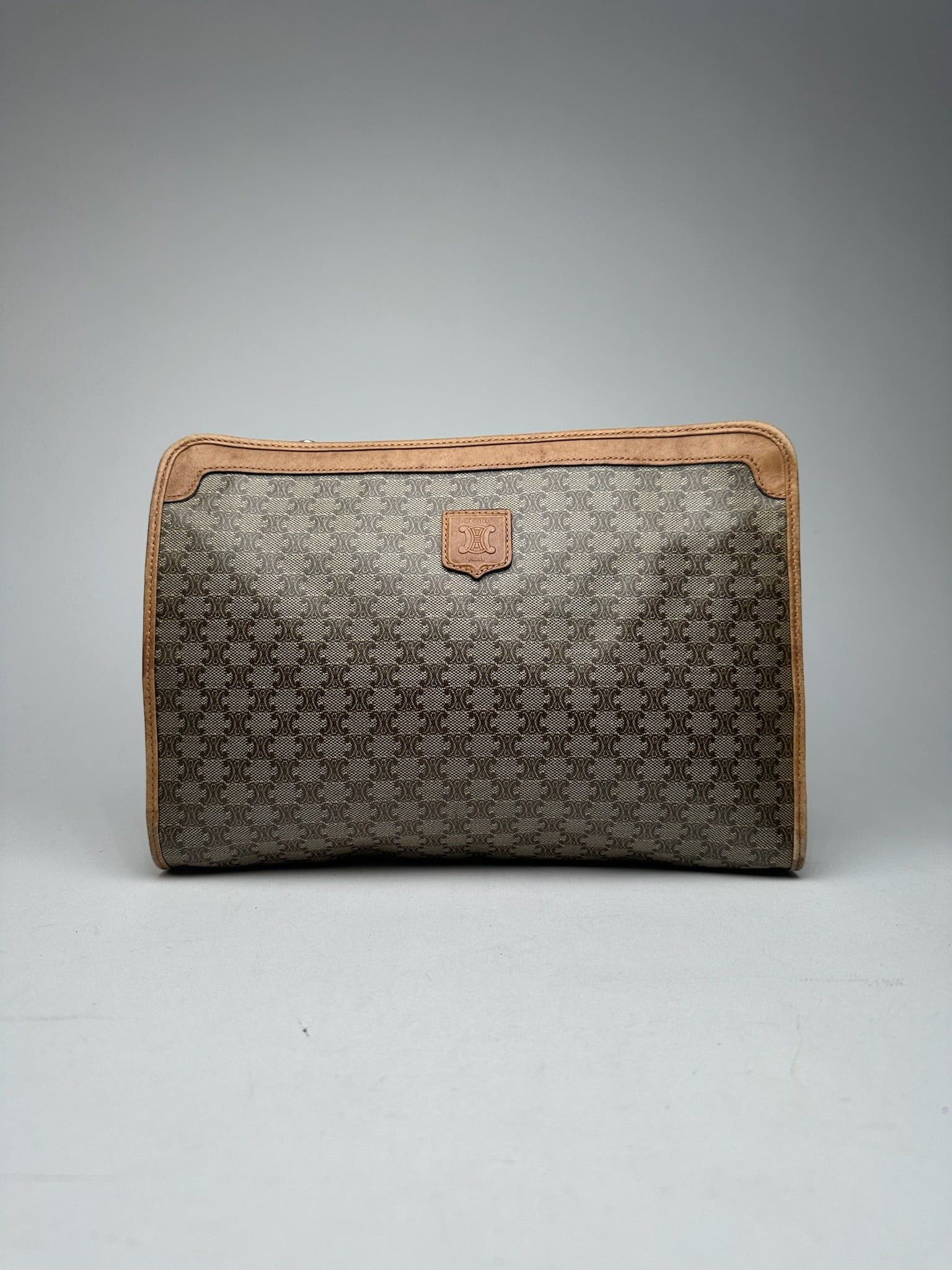 Celine Vintage Paris Monogram Clutch gray brown Size ONE SIZE - 1 Thumbnail