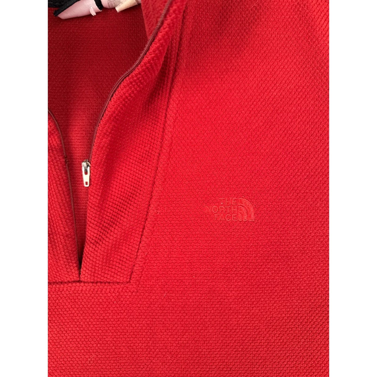 The North Face VINTAGE The North Face Sweater Men Large Red 1/4 Zip Pocket Mock Neck Poly READ Size US L / EU 52-54 / 3 - 6 Thumbnail