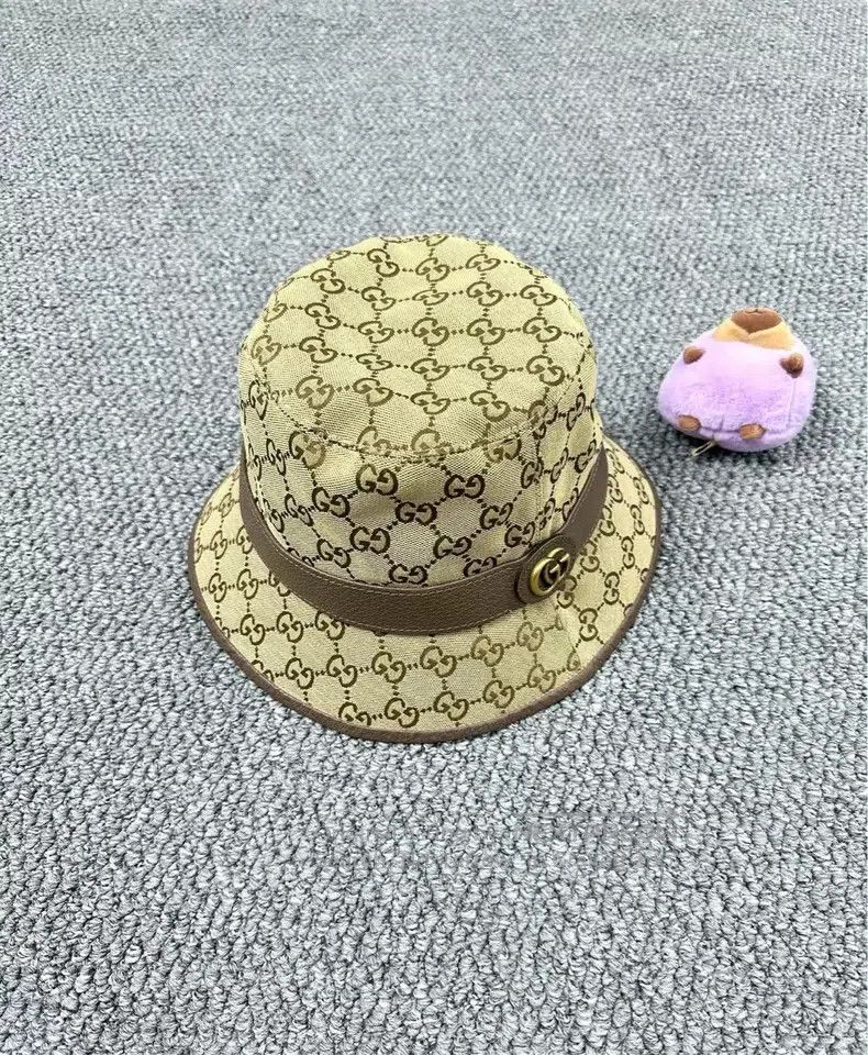 Gucci Gucci Brown double G full-print logo fisherman hat Size ONE SIZE - 1 Thumbnail