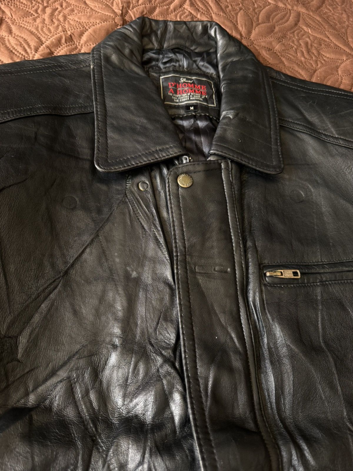 Issey Miyake VINTAGE 90s D HOMME A HOMME PARACHUTE POCKET LEATHER JACKET❗️ Size US M / EU 48-50 / 2 - 7 Thumbnail