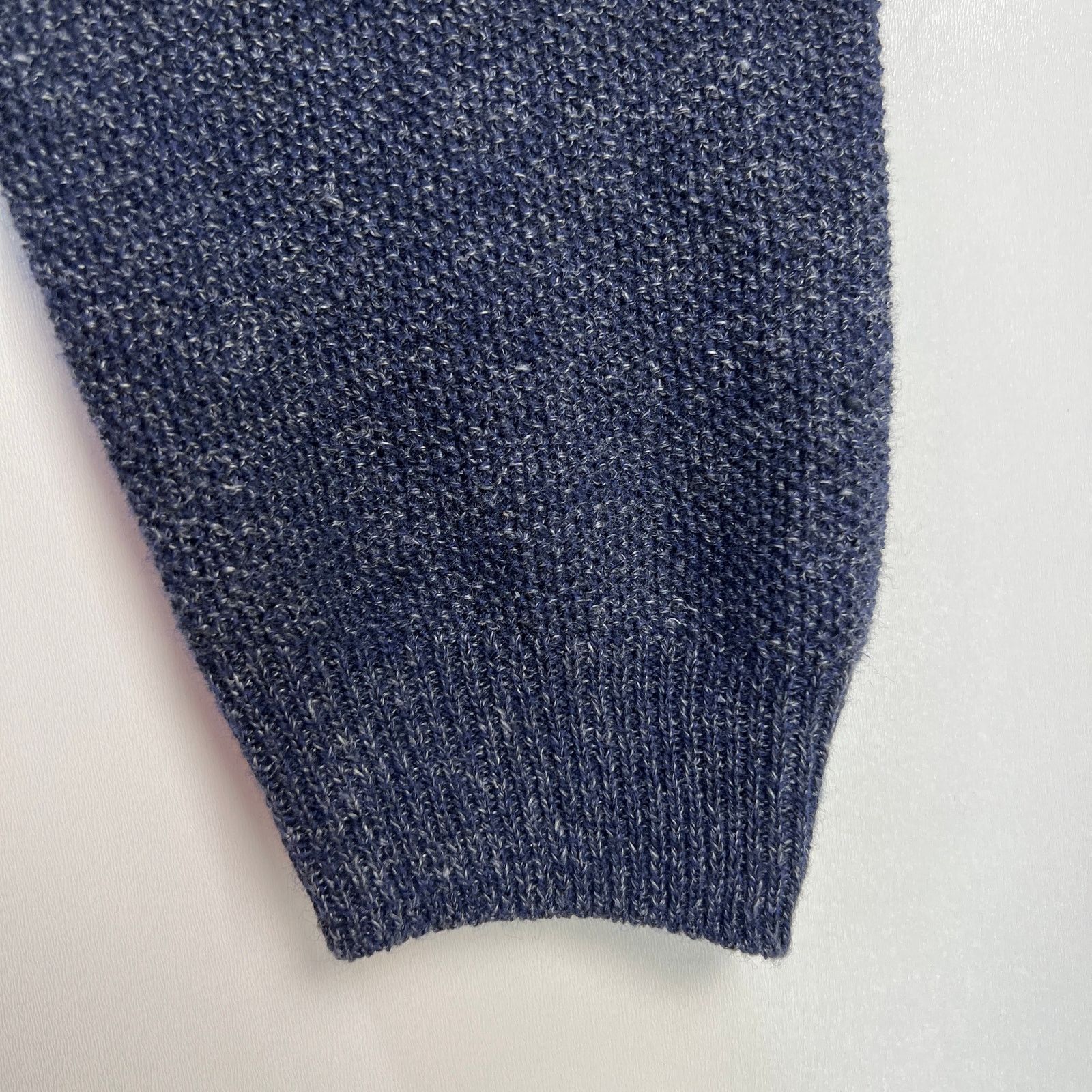 Billy Reid Billy Reid Seed Stitch Linen & Wool Crewneck Sweater Navy Size US XXL / EU 58 / 5 - 6 Thumbnail
