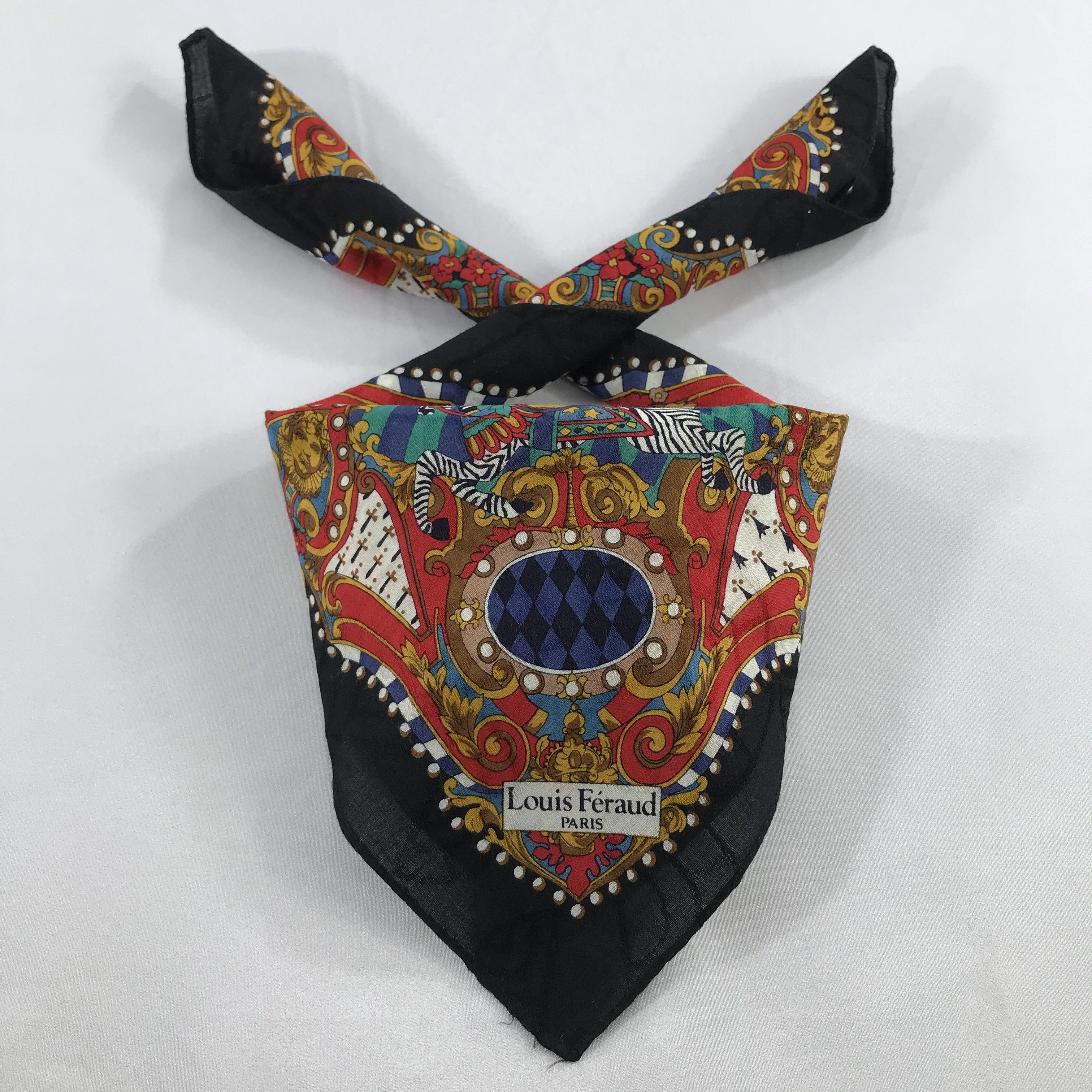 Louis Feraud × Vintage Louis Feraud Bandana / Handkerchief / Neckerchief - S2288 Size ONE SIZE - 3 Thumbnail