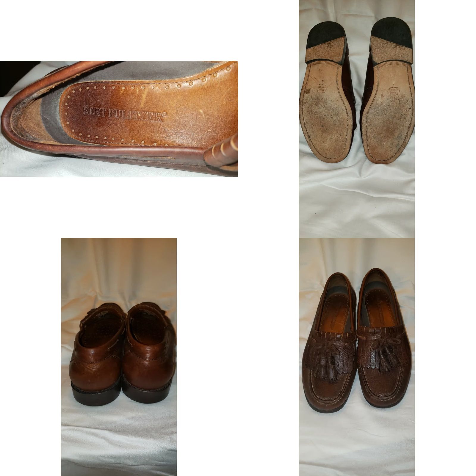 Vintage Bert Pulitizer Mens Loafers Brown Slip On 9D Tassels Leather Classic Casual Vintage No Size US 7 / EU 40 - 8 Thumbnail