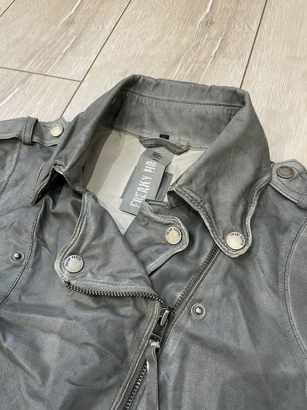 Designer × Japanese Brand Vintage Freaky Nations leather jacket woman's Size M / US 6-8 / IT 42-44 - 2 Thumbnail
