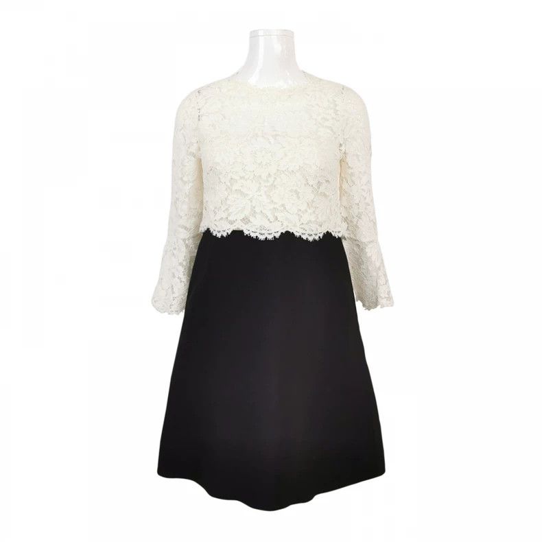 Valentino Valentino Cotton-paneled wool mulberry silk blend contrast Size XS / US 0-2 / IT 36-38 - 1 Thumbnail