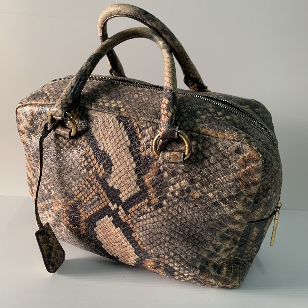 Prada Prada Snake Embose Leather Handbag Size ONE SIZE - 5 Thumbnail