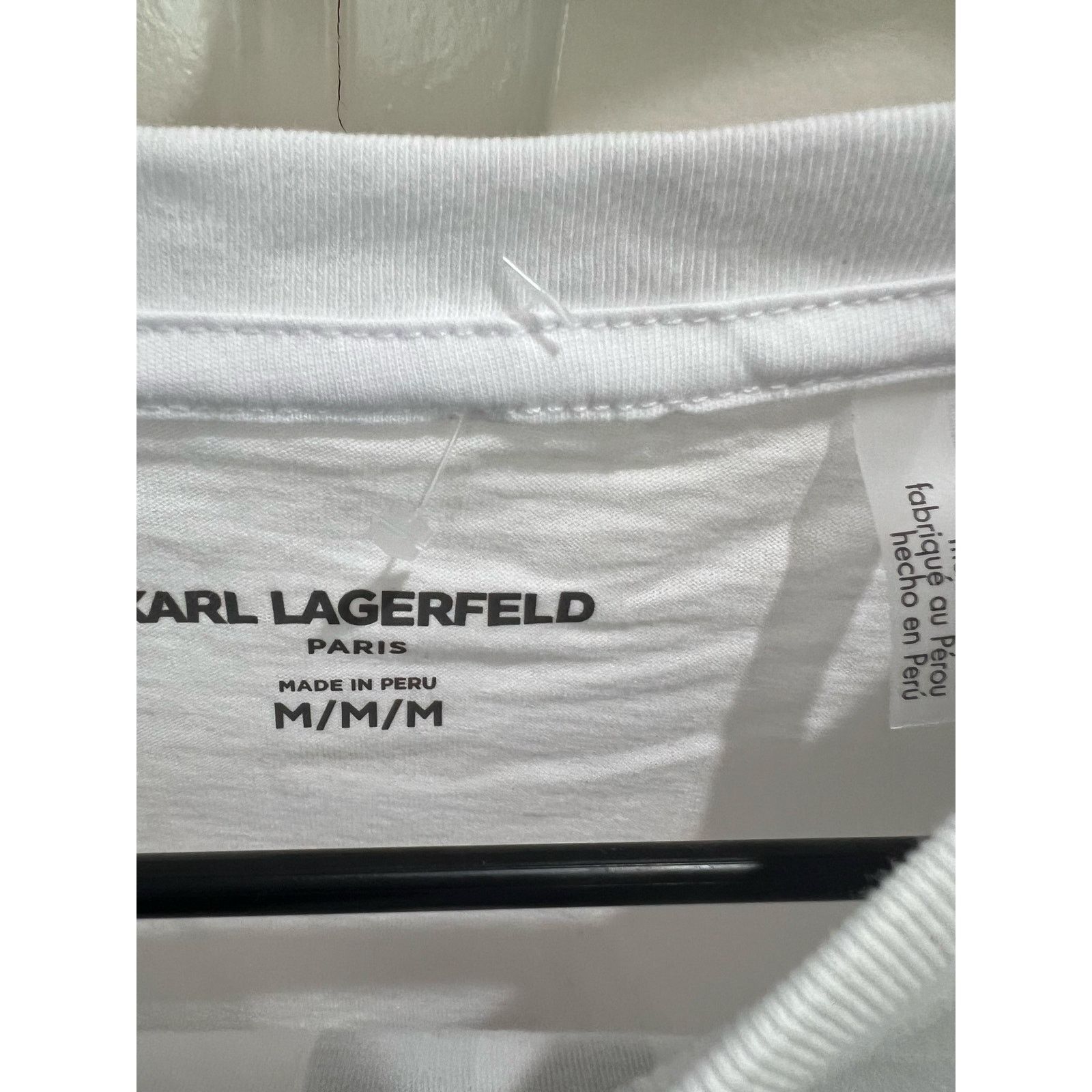 Karl Lagerfeld Karl Lagerfeld Paris T-Shirt Men’s M White Vertical Stripe Size US M / EU 48-50 / 2 - 2 Thumbnail