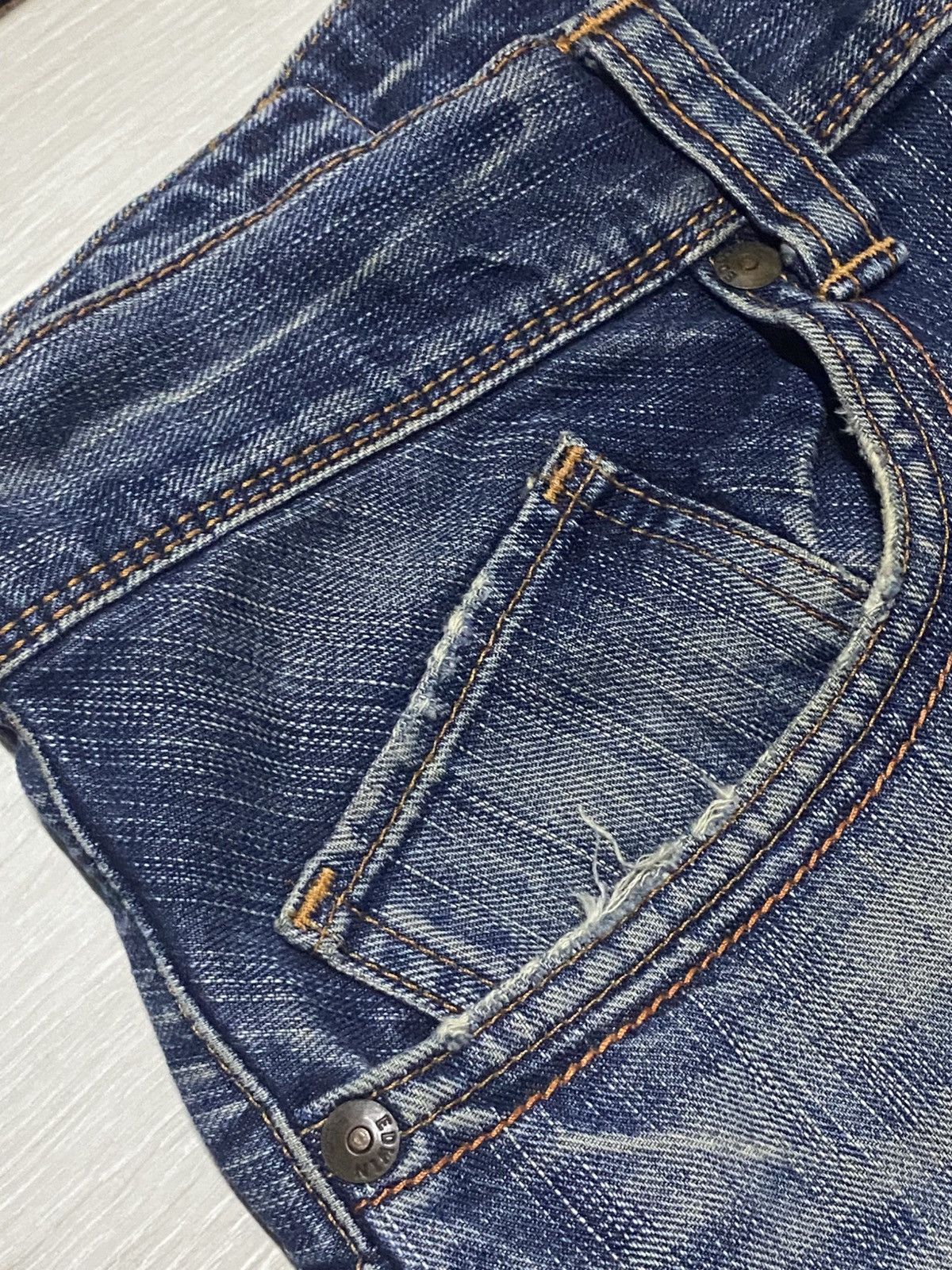 Junya Watanabe Vintage Edwin XV Buckle Back Wide Leg Baggy Bootcut Jeans Size US 36 / EU 52 - 11 Thumbnail