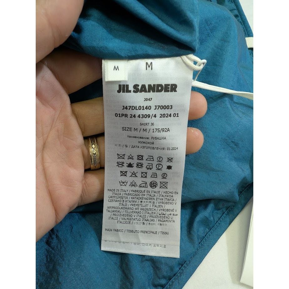 Jil Sander o1rshd1 CC20 Short Sleeve Shirt in Blue Size US M / EU 48-50 / 2 - 14 Thumbnail