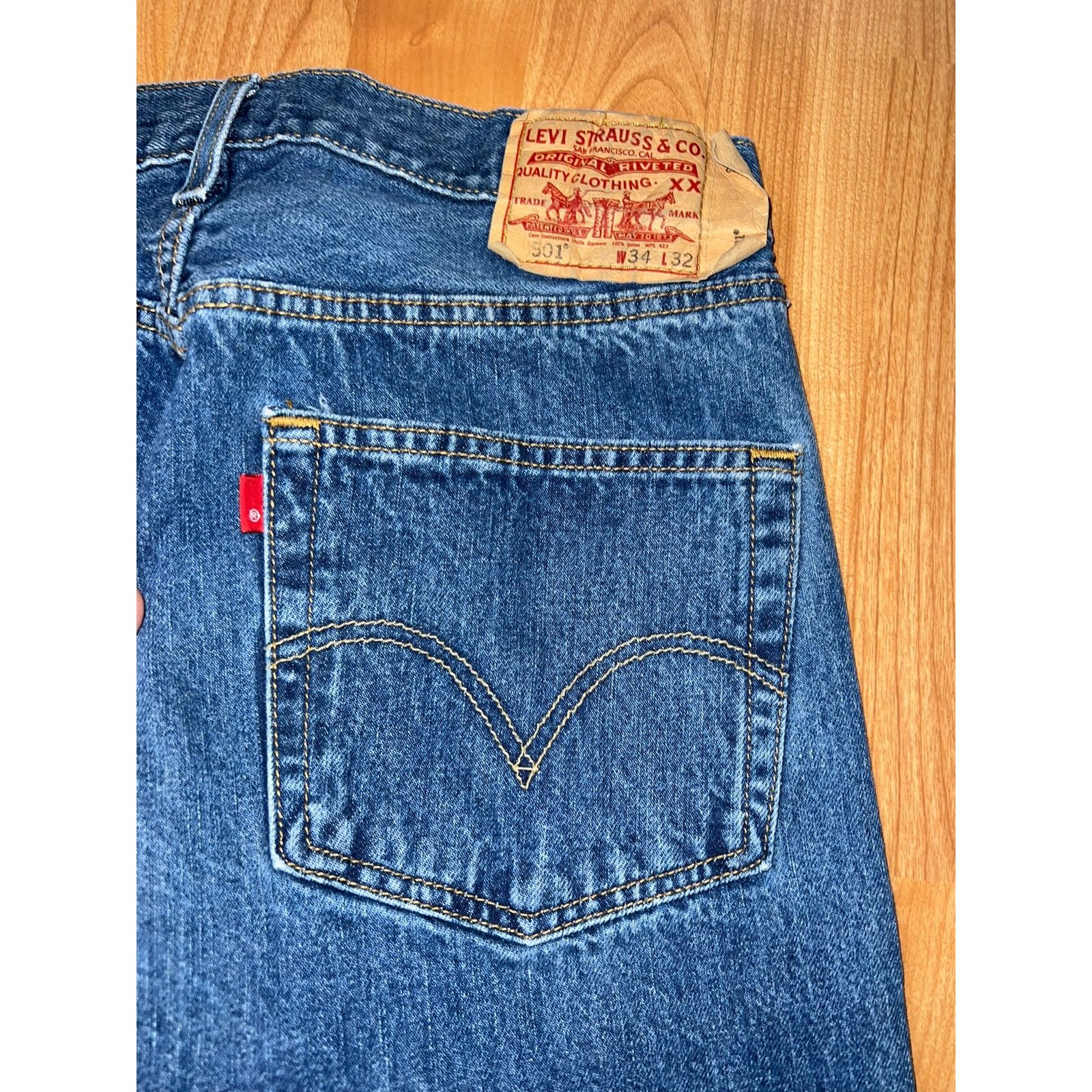 Levi's Y2K Levi Levi's 501 Blue Denim Jeans Riveted Pants 34x32 Size US 34 / EU 50 - 8 Thumbnail