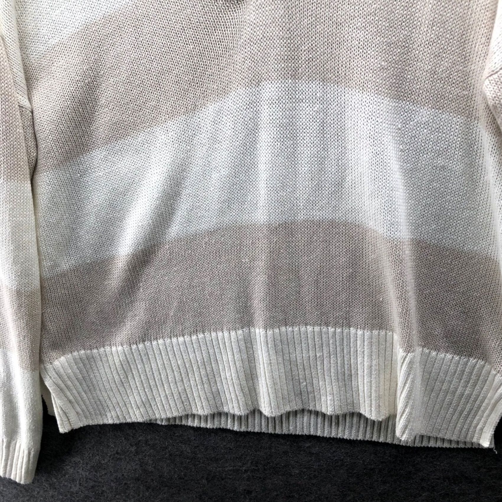 Vintage Haven Well Within Organic Cotton Linen Polo Sweater Womens L Ivory Tan Collared Shirt Size L / US 10 / IT 46 - 4 Thumbnail