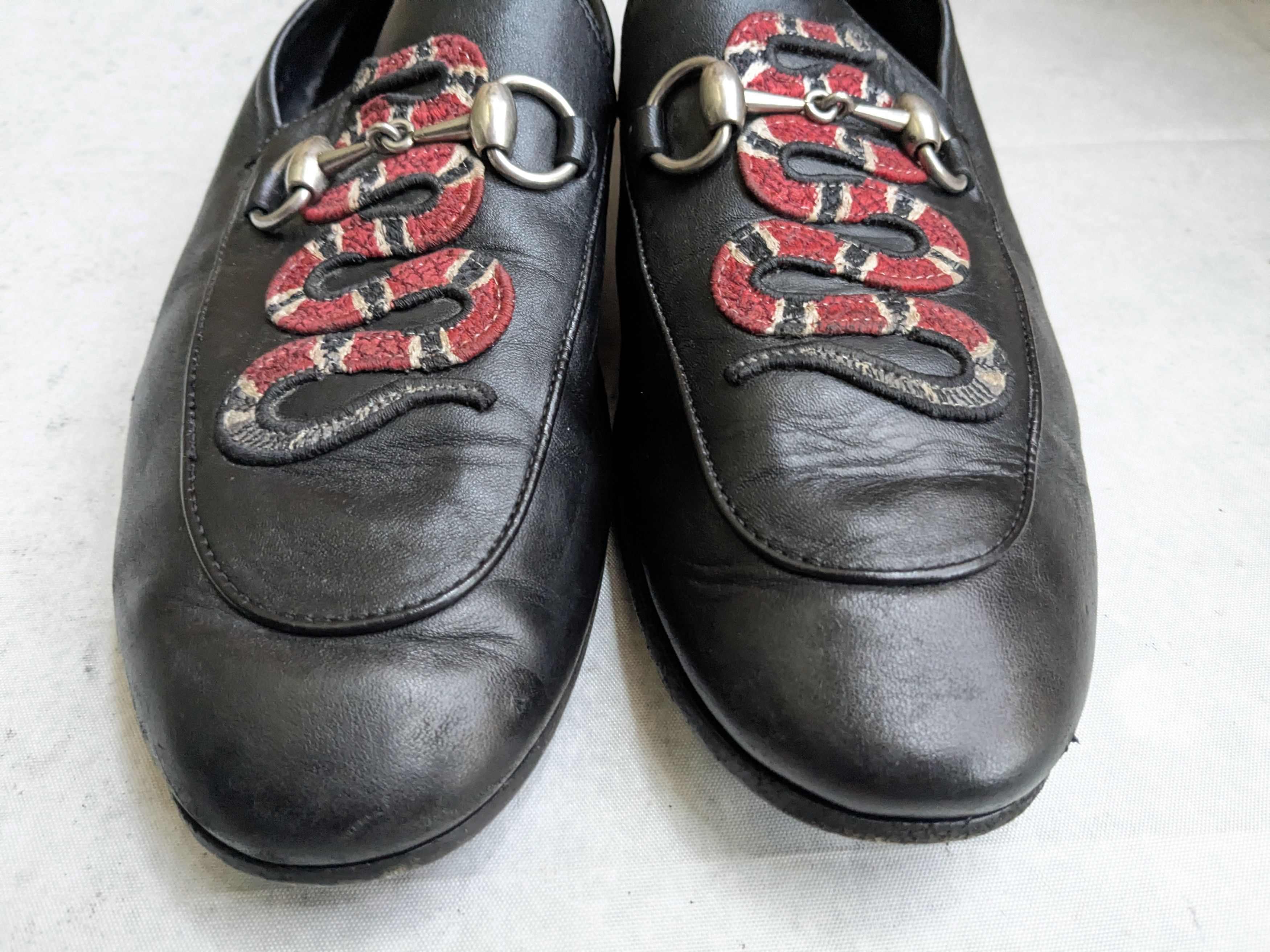 Gucci Gucci Horsebit Loafers Black Leather Snake 9 Slip Ons Size US 9 / EU 42 - 4 Thumbnail