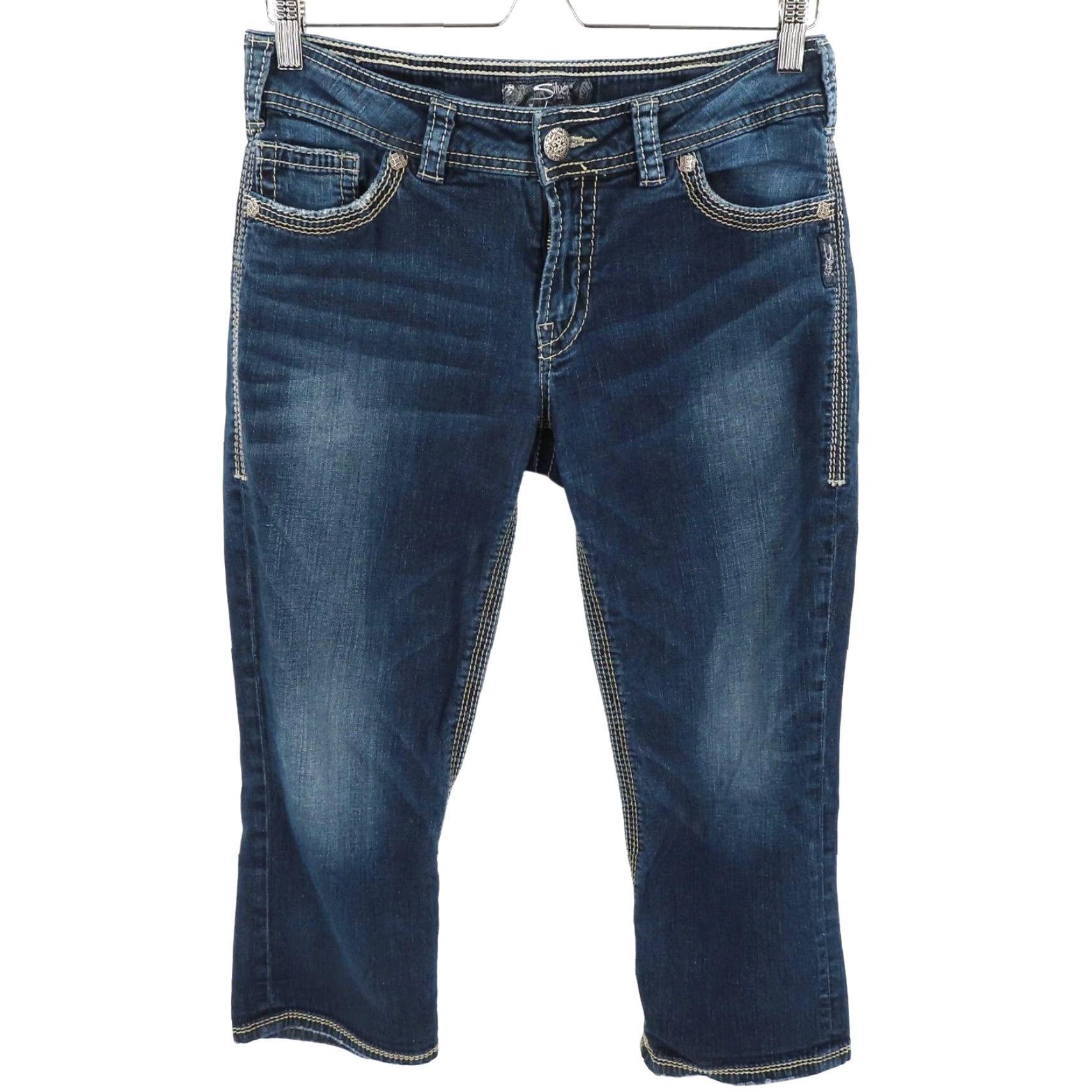 Silver Jeans Co. Silver Jeans Capri Denim Blue Jeans Suki Surplus 30 Womens Cotton Denim Capri Jeans 5-Pocket Design Blue Size 30" / US 8 / IT 44 - 2 Thumbnail