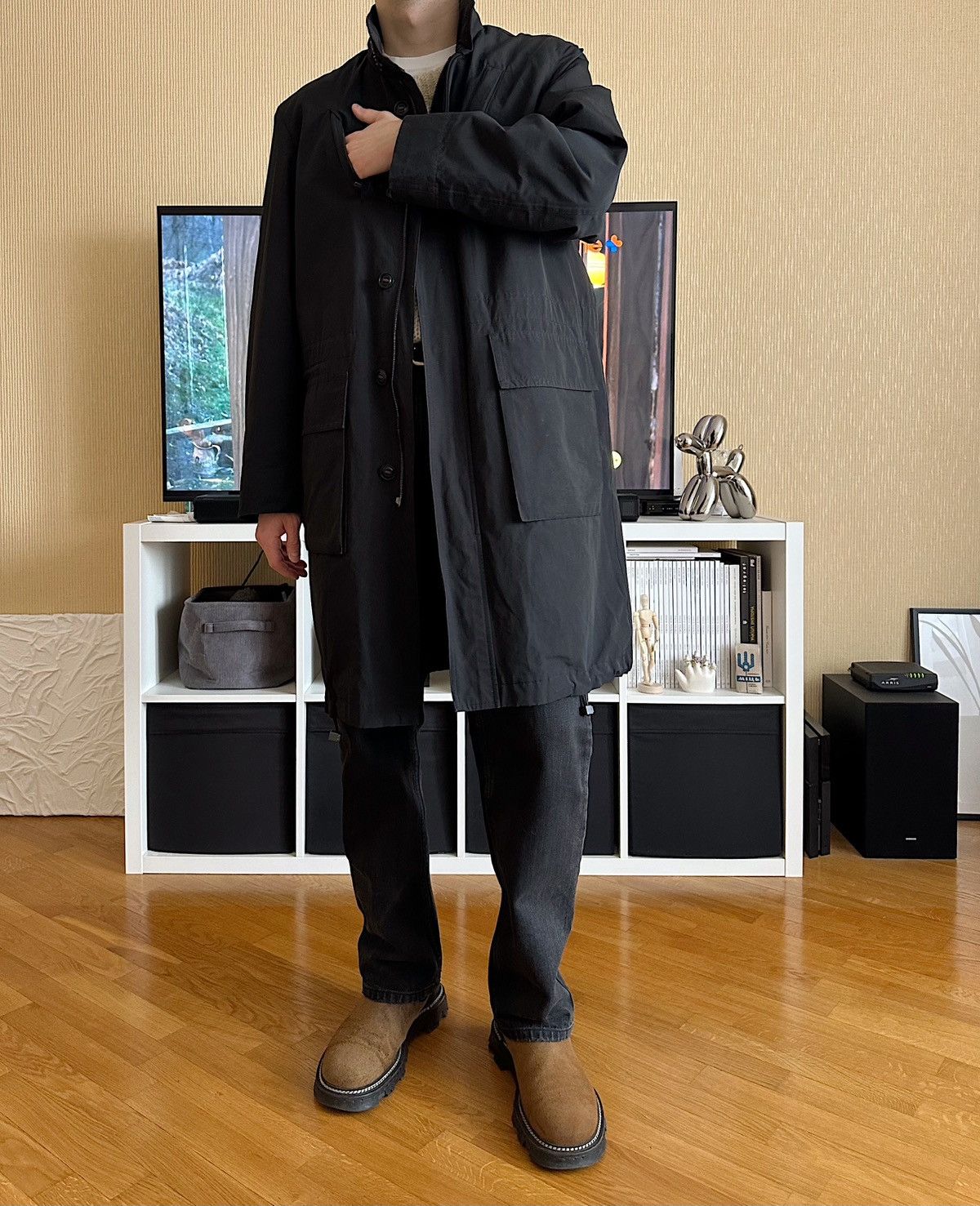 image of Gucci Fw1999 Tech 4 Pocket Coat Tom Ford Y2K Grunge Archive in Black, Men's (Size Medium)