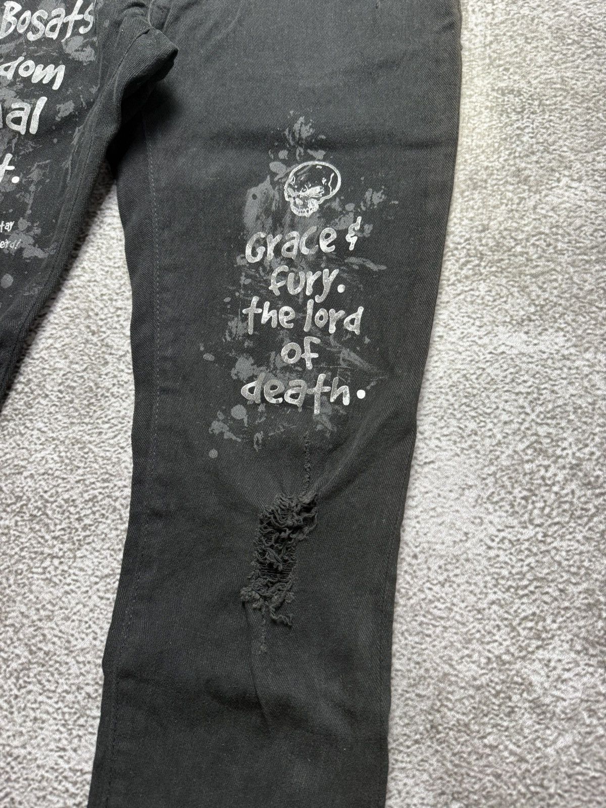 Japanese Brand Distressed black jeans denim jizo-botatsu skull Size US 30 / EU 46 - 5 Thumbnail
