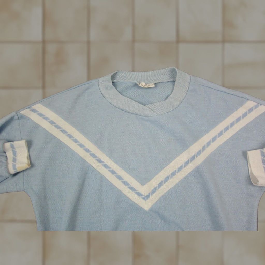 Vintage VINTAGE Marlene Sweater Womens S Blue Crewneck Pullover 80s United States Small Knit Cotton Polyester Button, All Seasons, Winter, Fall Womens Size S / US 4 / IT 40 - 1 Thumbnail