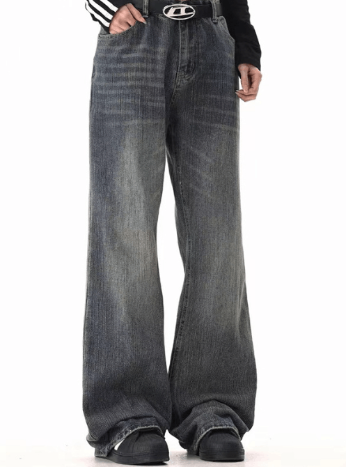 Japanese Brand × Jean Men's trendy washed distressed flared jeans Size US 32 / EU 48 - 3 Thumbnail