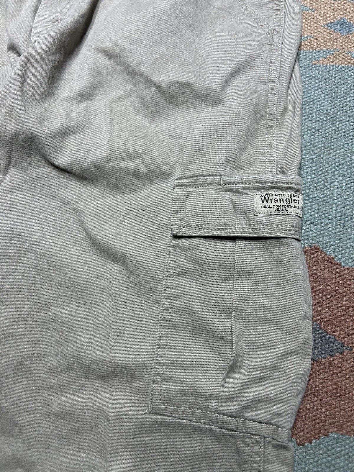Vintage Vtg wrangler cargo pants wide skater baggy tan hiking 35x29 Size US 35 - 2 Thumbnail