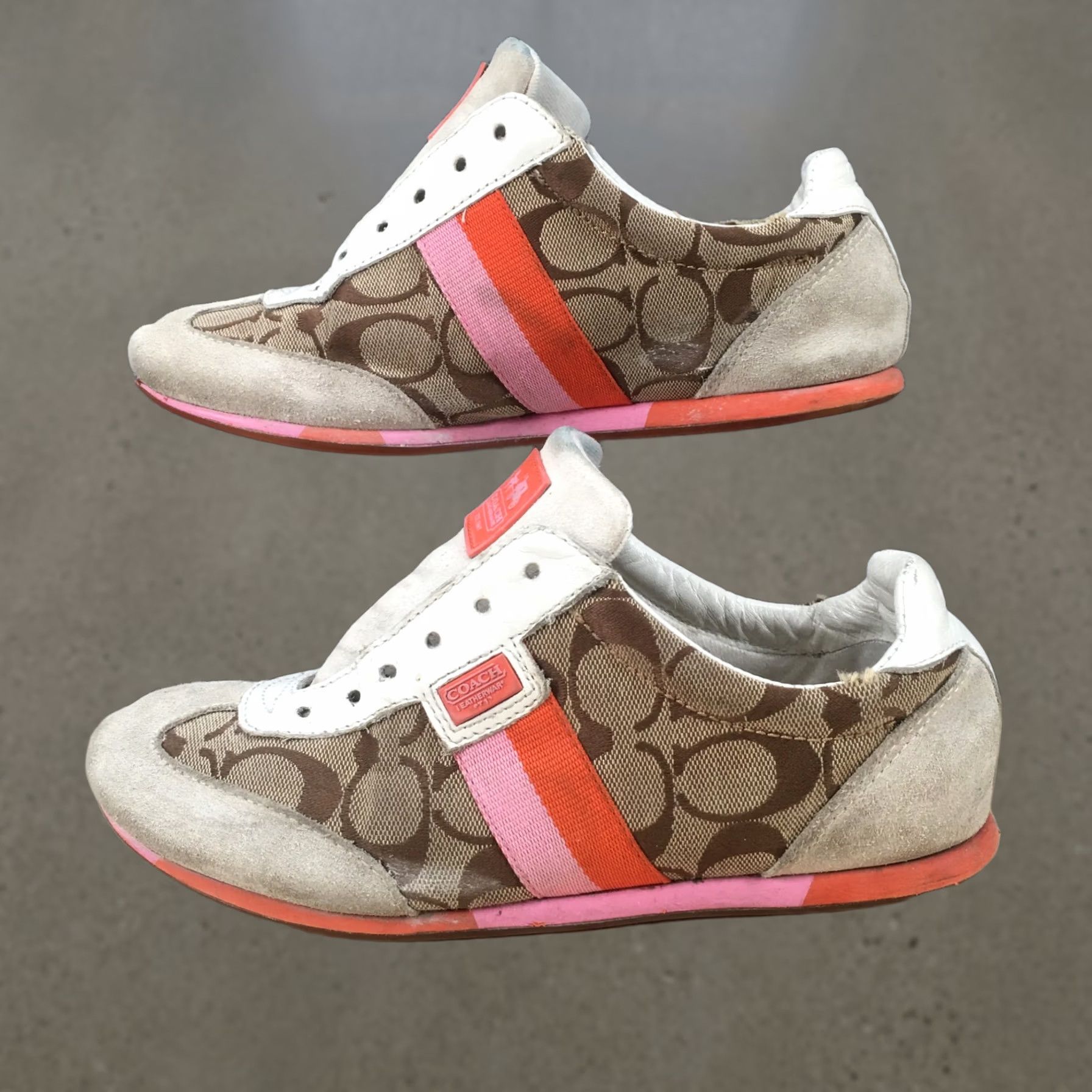 Coach Coach Shoes Womens 6.5 M Joss Sig Webbing Sneakers Casual Tan Fabric Low Top Size M / US 6-8 / IT 42-44 - 1 Thumbnail