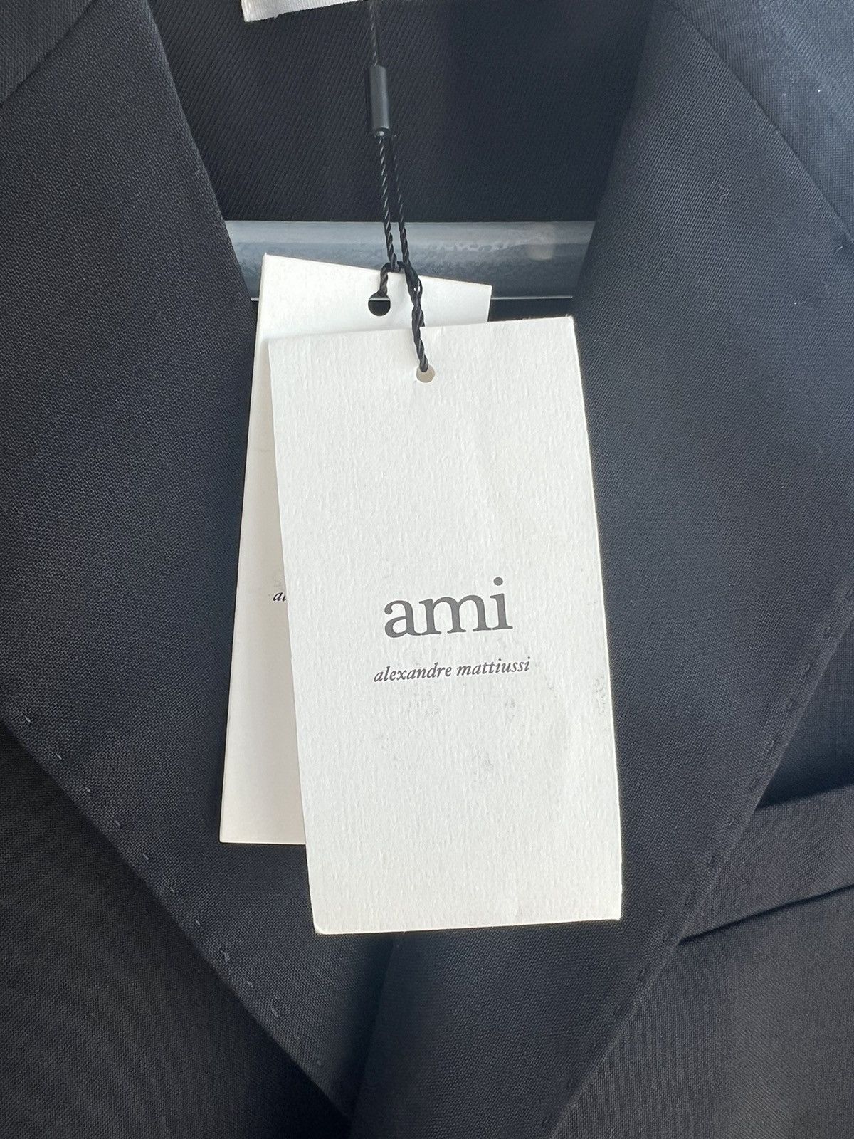 AMI NEW 48 Black Wool Two Button Blazer Jacket Suit Tailoring Size 38R - 8 Thumbnail