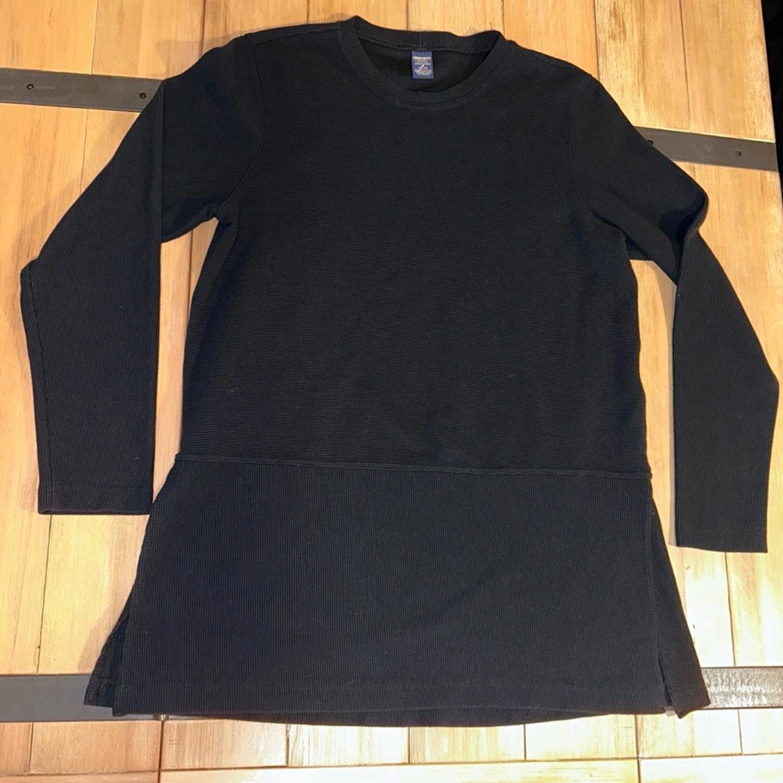 Lands' End Lands End M EUC Black Ribbed Longline Tunic Pullover Stretch Size M / US 6-8 / IT 42-44 - 3 Thumbnail