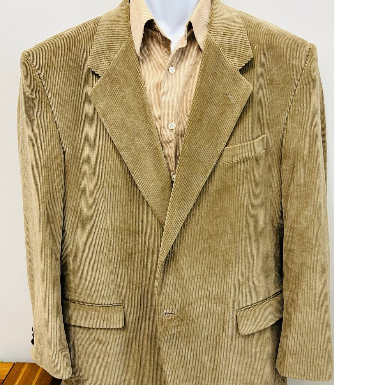 Other Monsieur Adolfo Brown Corduroy Blazer 46L Two Button Size US L / EU 52-54 / 3 - 2 Thumbnail