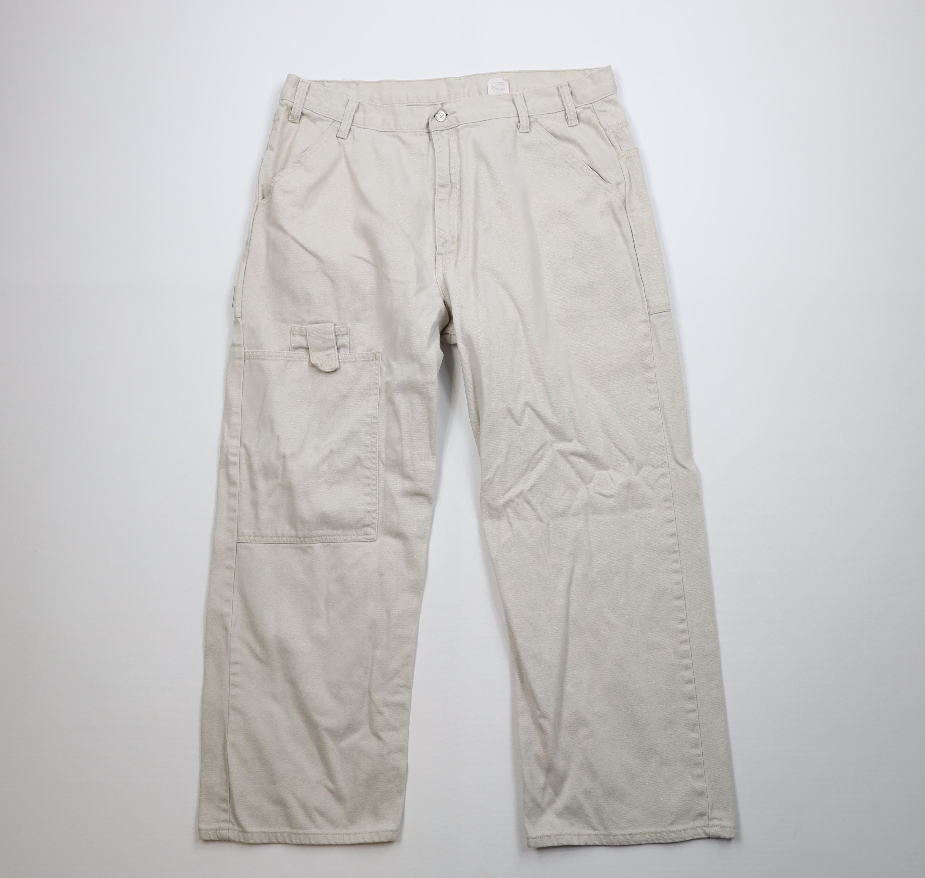 Levi's Vintage 90s Y2K Levis L2 Fit Big Pocket Wide Leg Jeans Beige Size US 38 / EU 54 - 1 Thumbnail
