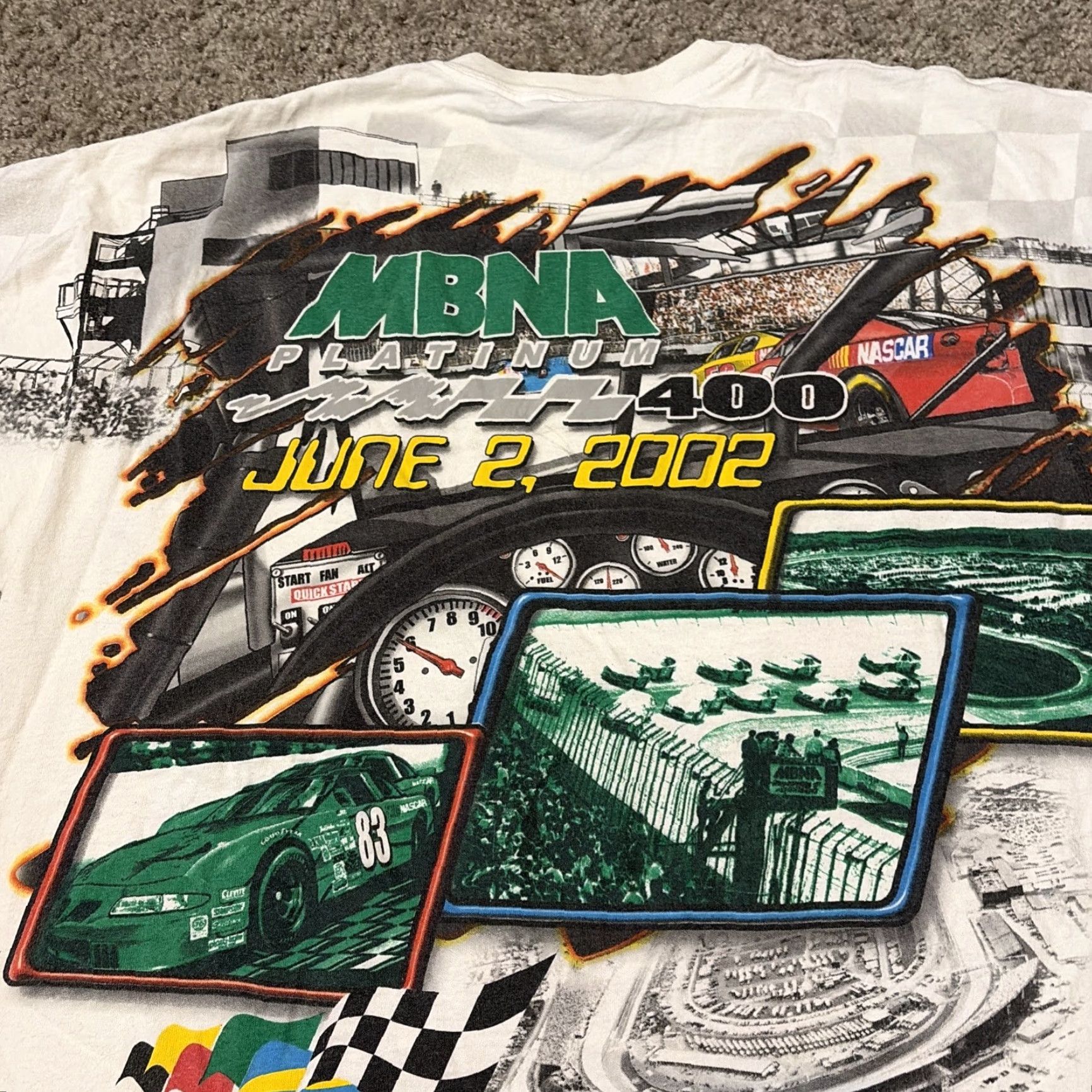 Chase Authentics VINTAGE Dover Speedway NASCAR Racing All Over Print T-Shirt Large White Mens L Chase Authentics Size US L / EU 52-54 / 3 - 6 Thumbnail