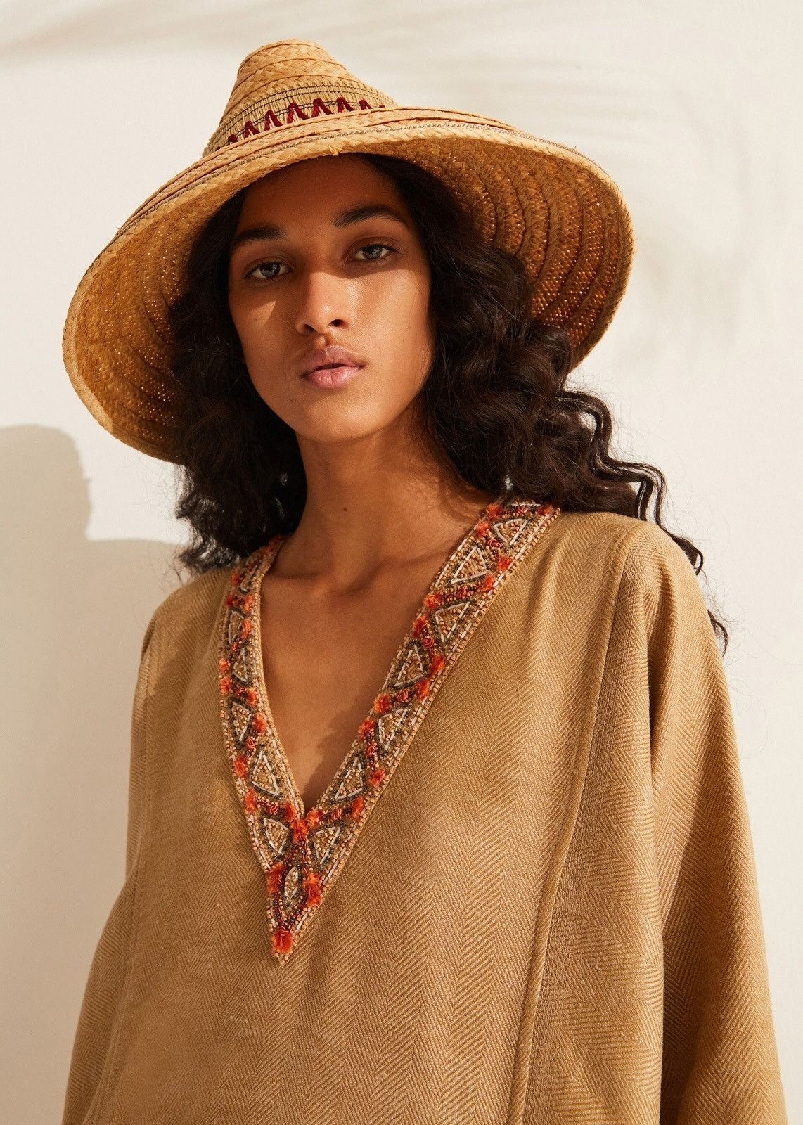 Loro Piana o1srvl11e0824 Yari Linen Silk Chevron Maxi Dress in Brown Size S / US 4 / IT 40 - 6 Thumbnail