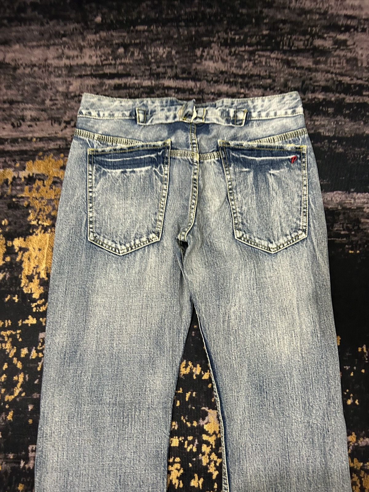 Japanese Brand Vintage Pigajeck Distressed Wash Buckle Back Jeans Size US 31 - 6 Thumbnail