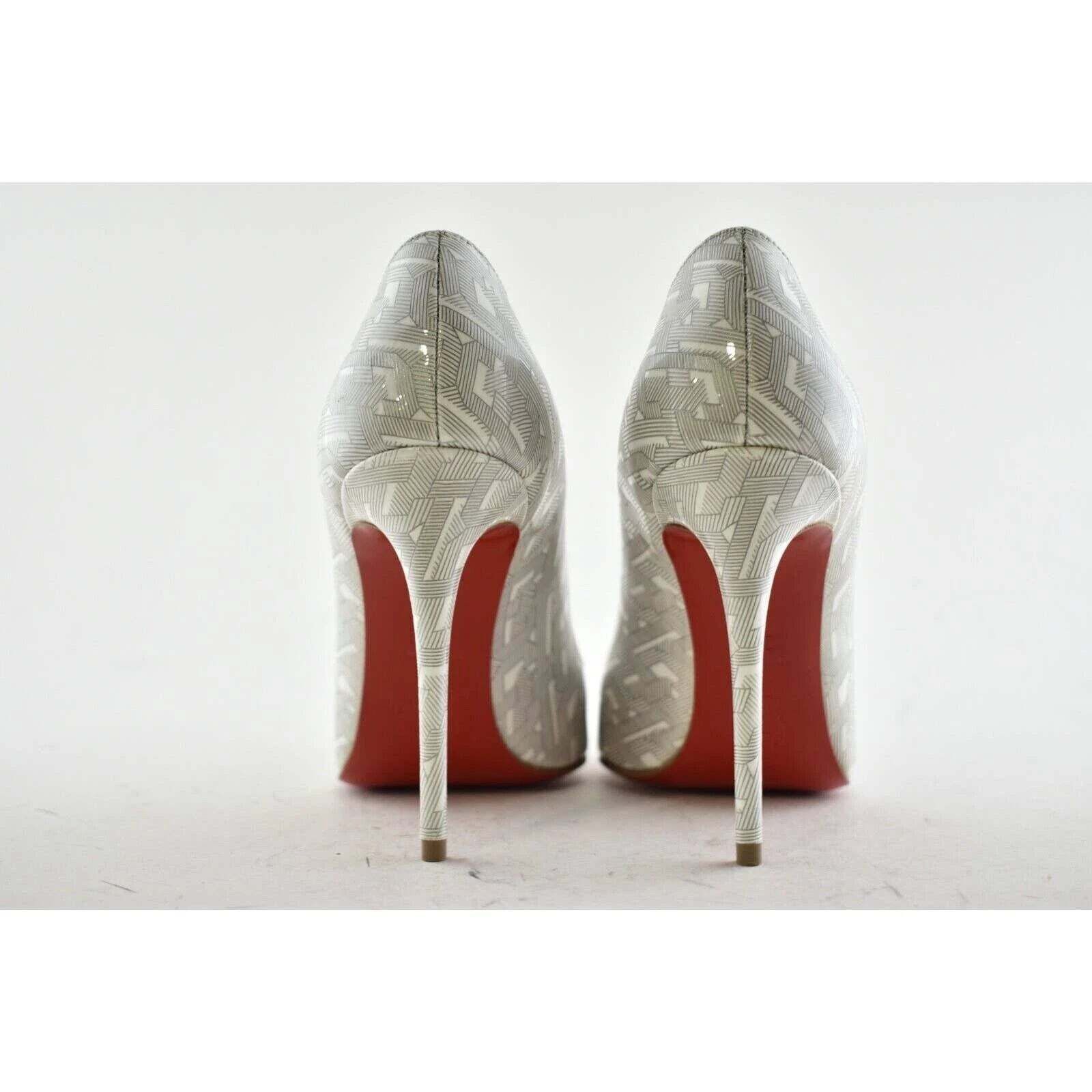 Christian Louboutin Christian Louboutin Pigalle Follies Patent CL White Silver Size US 10.5 / IT 40.5 - 11 Thumbnail