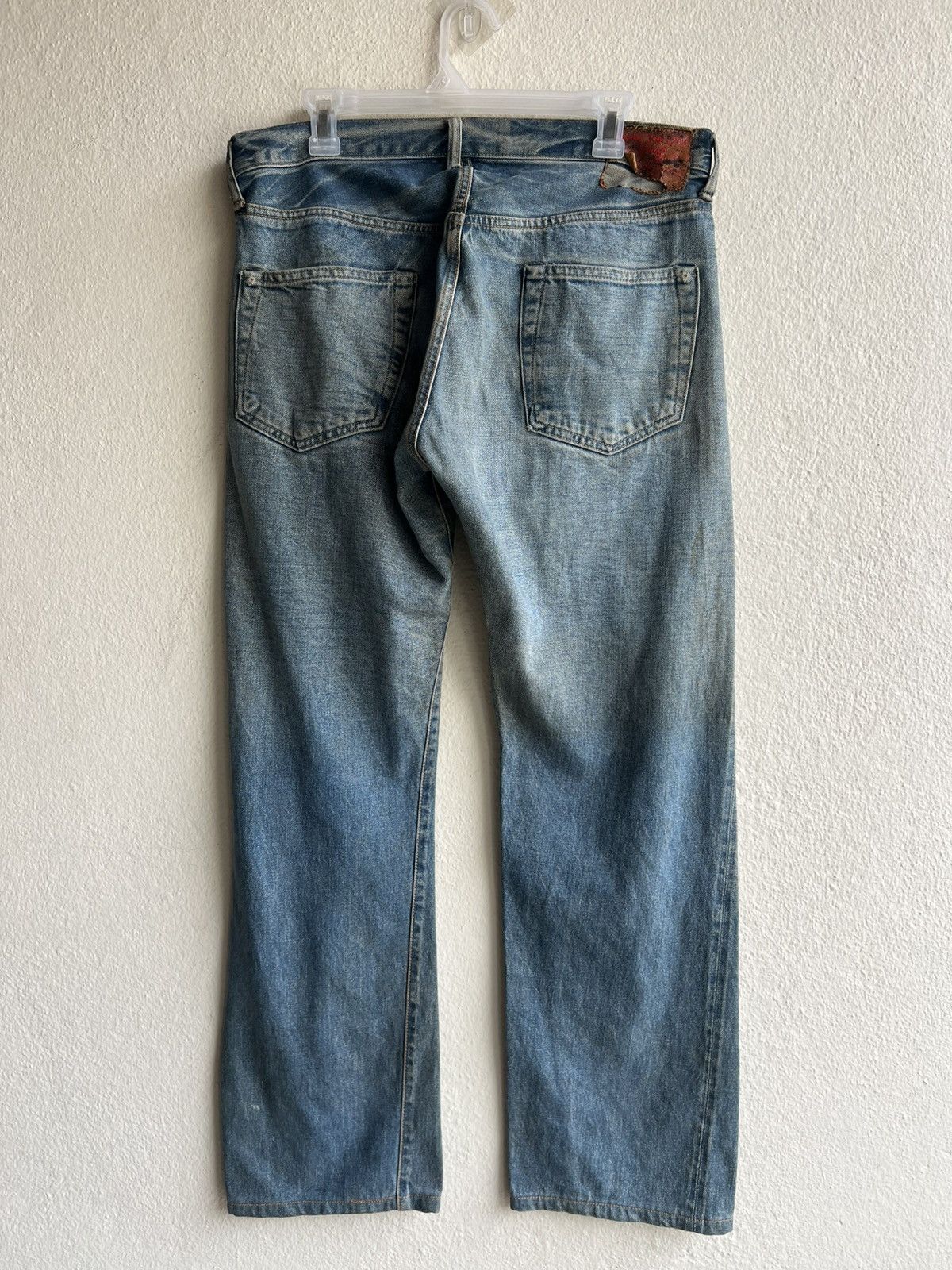 Johnbull Vintage 90s Sewing Chop Johnbull Stain Denim Selvedge Jeans Size US 34 / EU 50 - 3 Thumbnail