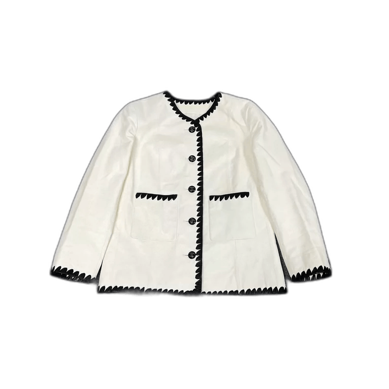 Chanel Chanel Black and White Leather Jacket -2505 Size US S / EU 44-46 / 1 - 1 Thumbnail