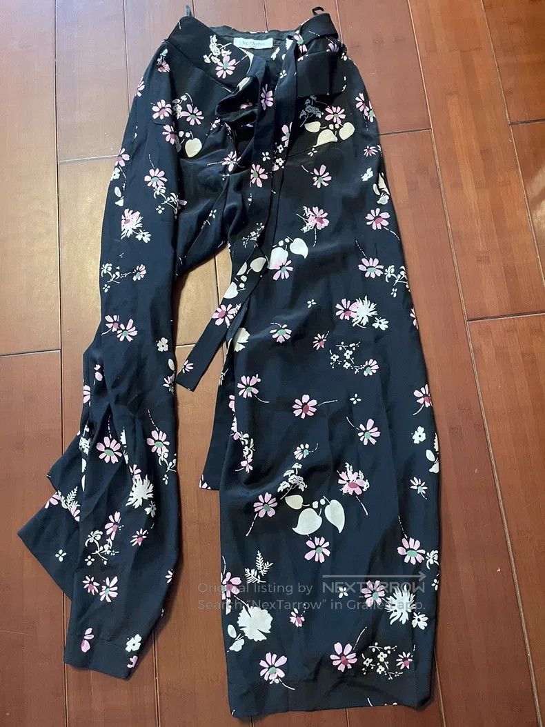 Valentino Mulberry silk wide-leg pants