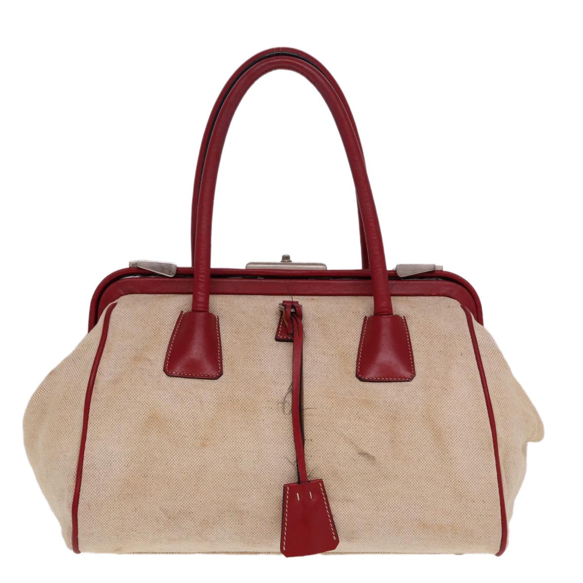 Prada Ecru Canvas Handbag (Pre-Owned) Size ONE SIZE - 1 Thumbnail