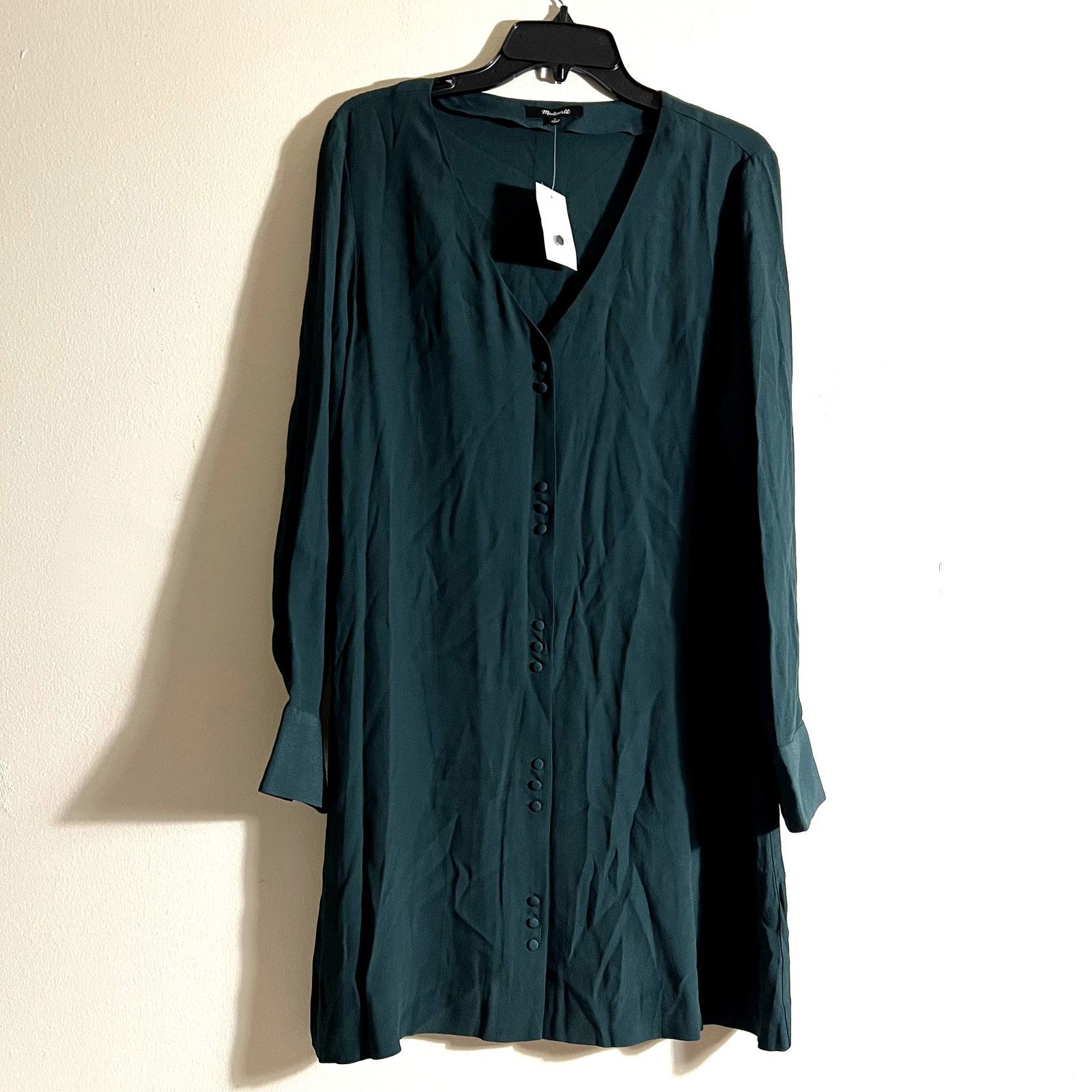 Madewell Madewell Button Front Long Sleeve Dress Size L Smokey Size L / US 10 / IT 46 - 2 Thumbnail