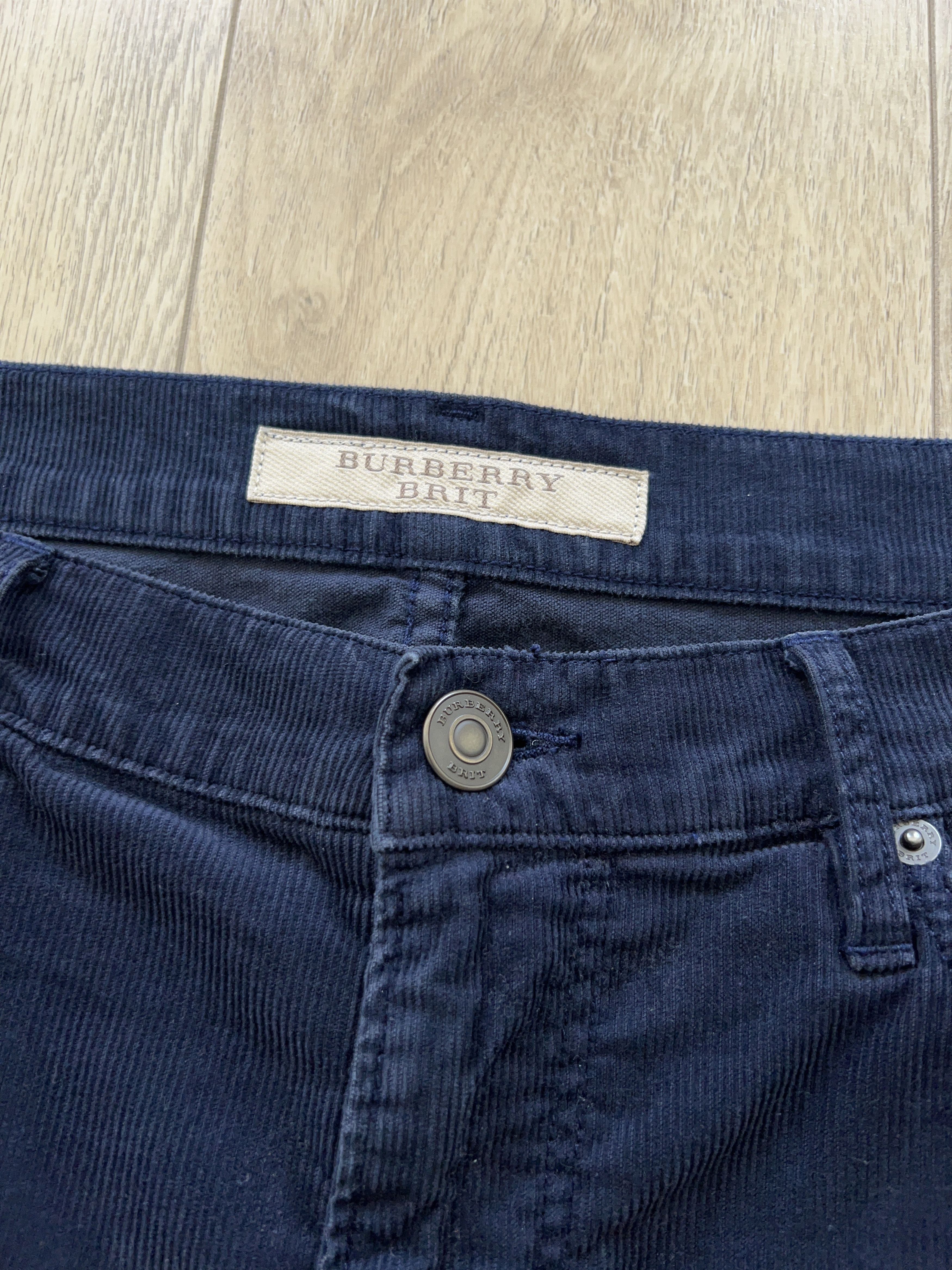 Burberry × Designer Brit Corduroy Chino Pants Trousers Navy Blue Size W35 L34 Size US 35 - 5 Thumbnail